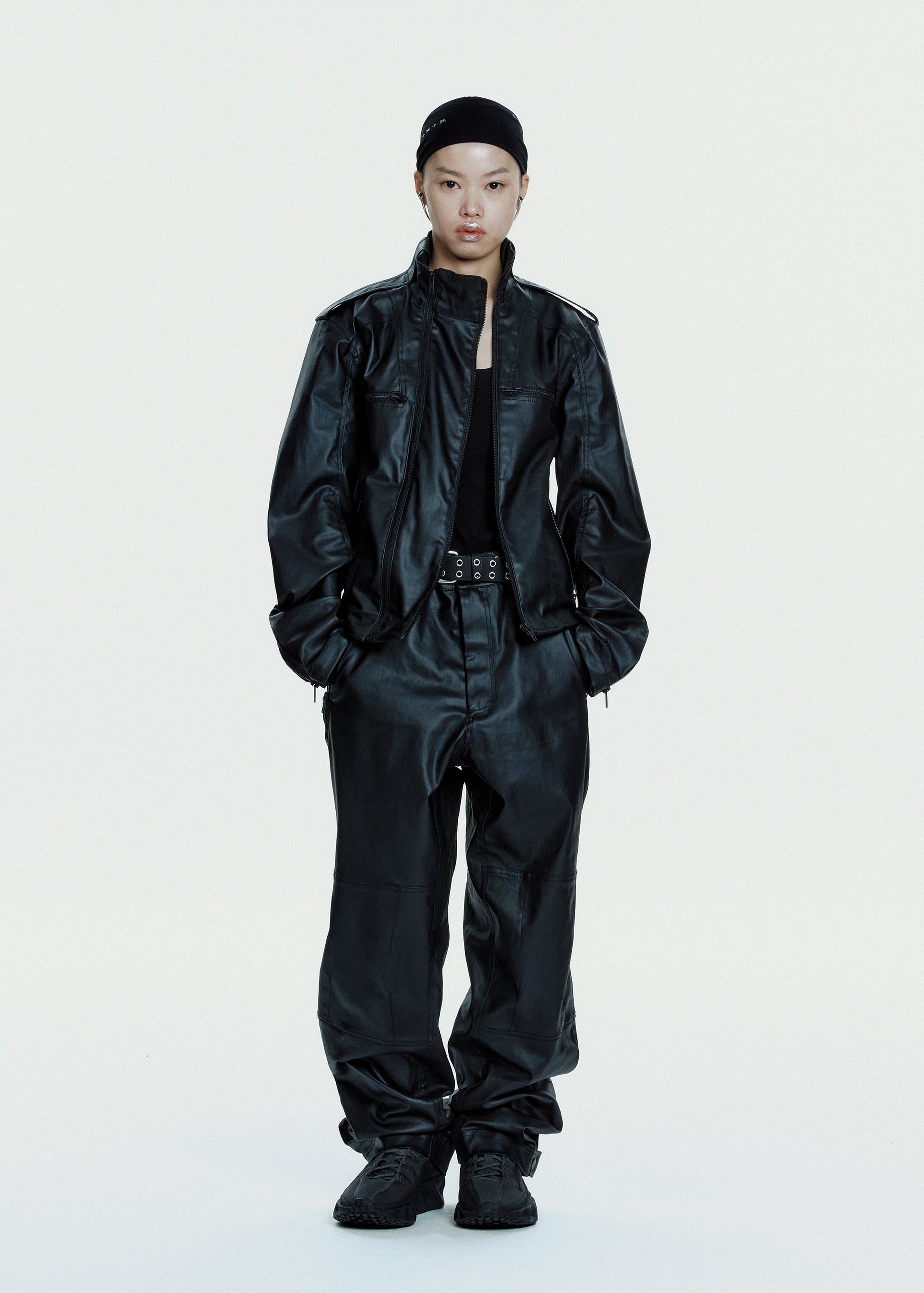 Hyein Seo - Coated Cotton Rider Jacket (Black) product image 2 | TRAB K-Fashion Australia