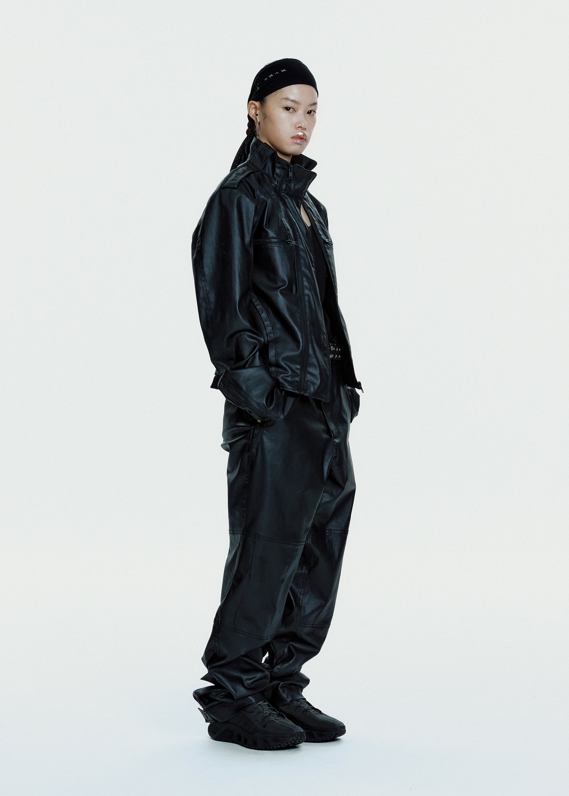 Hyein Seo - Coated Cotton Rider Jacket (Black) product image 1 | TRAB K-Fashion Australia