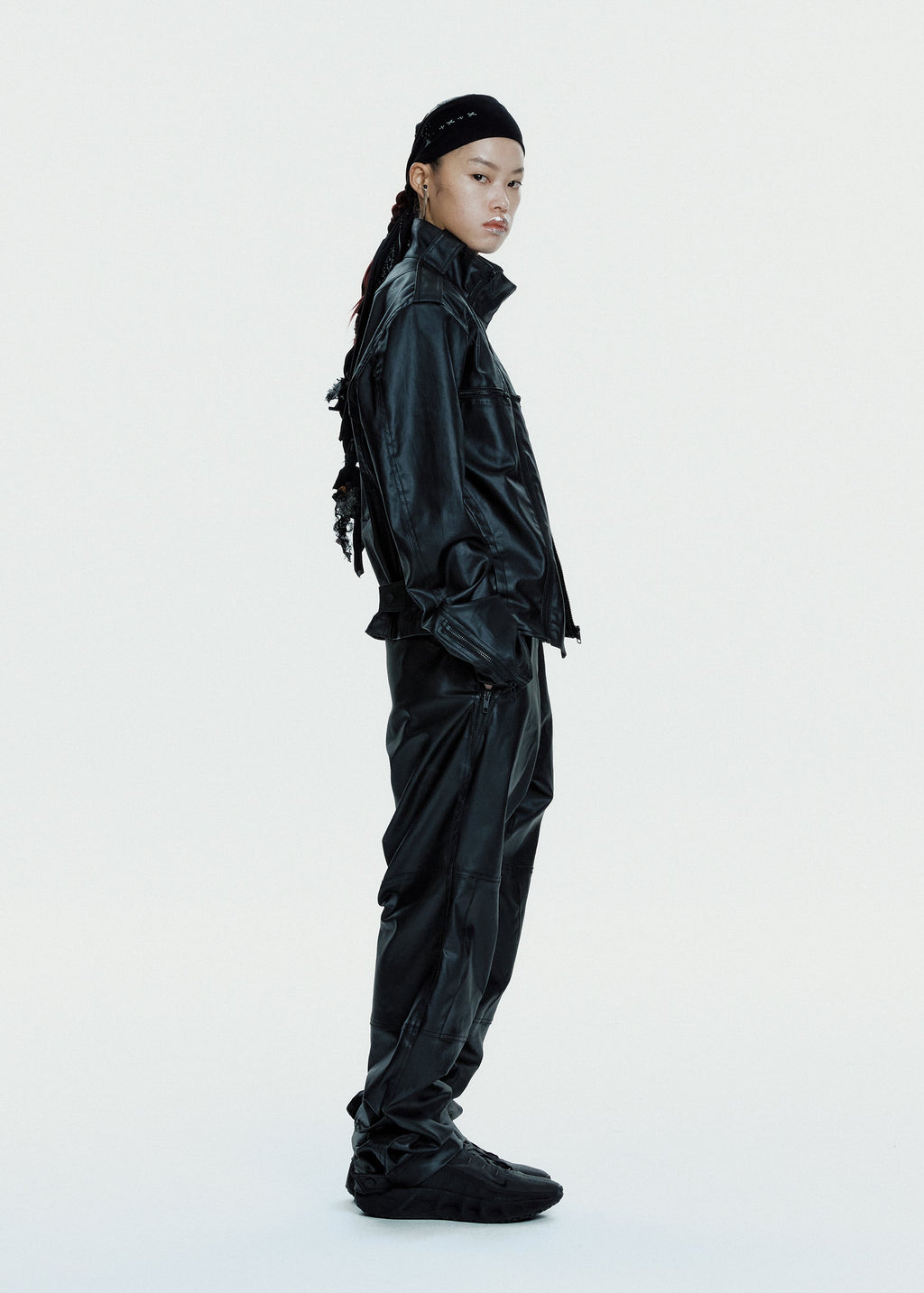 Hyein Seo - Coated Cotton Rider Jacket (Black) product image 3 | TRAB K-Fashion Australia