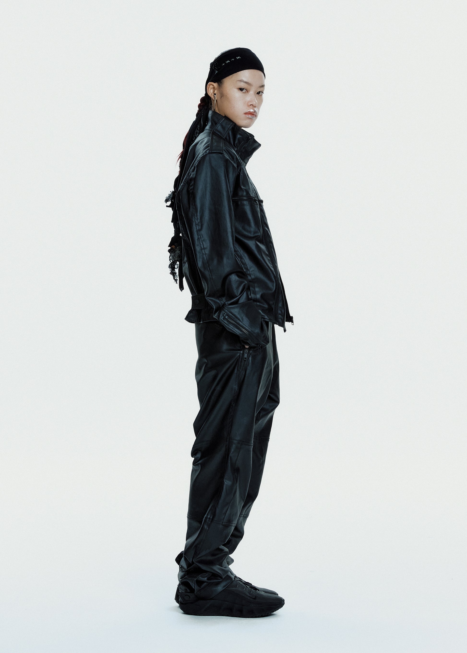 Hyein Seo - Coated Cotton Rider Jacket (Black) product image 3 | TRAB K-Fashion Australia