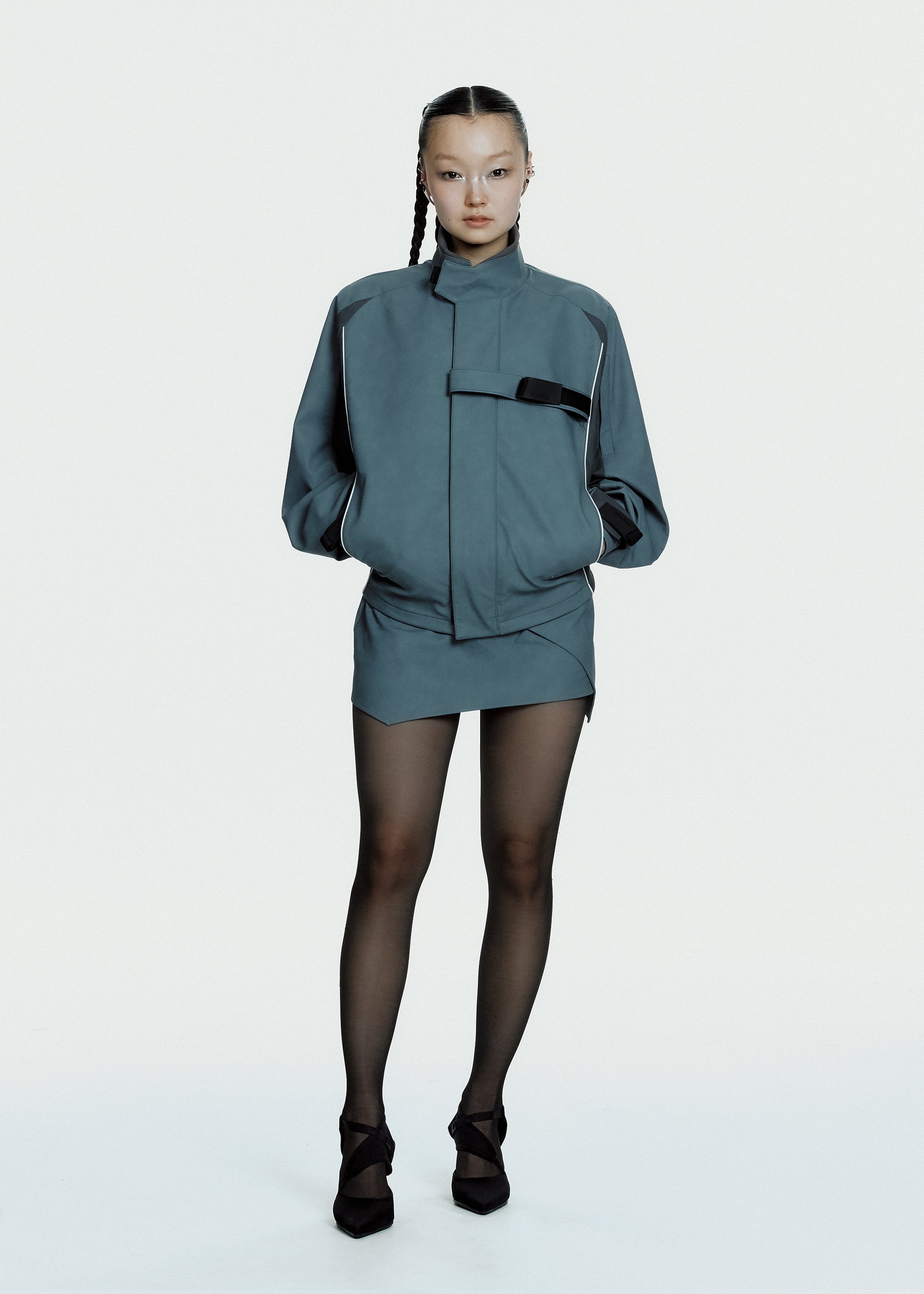 Hyein Seo - Racer Mini Skirt (Slate Grey) product image 2 | TRAB K-Fashion Australia