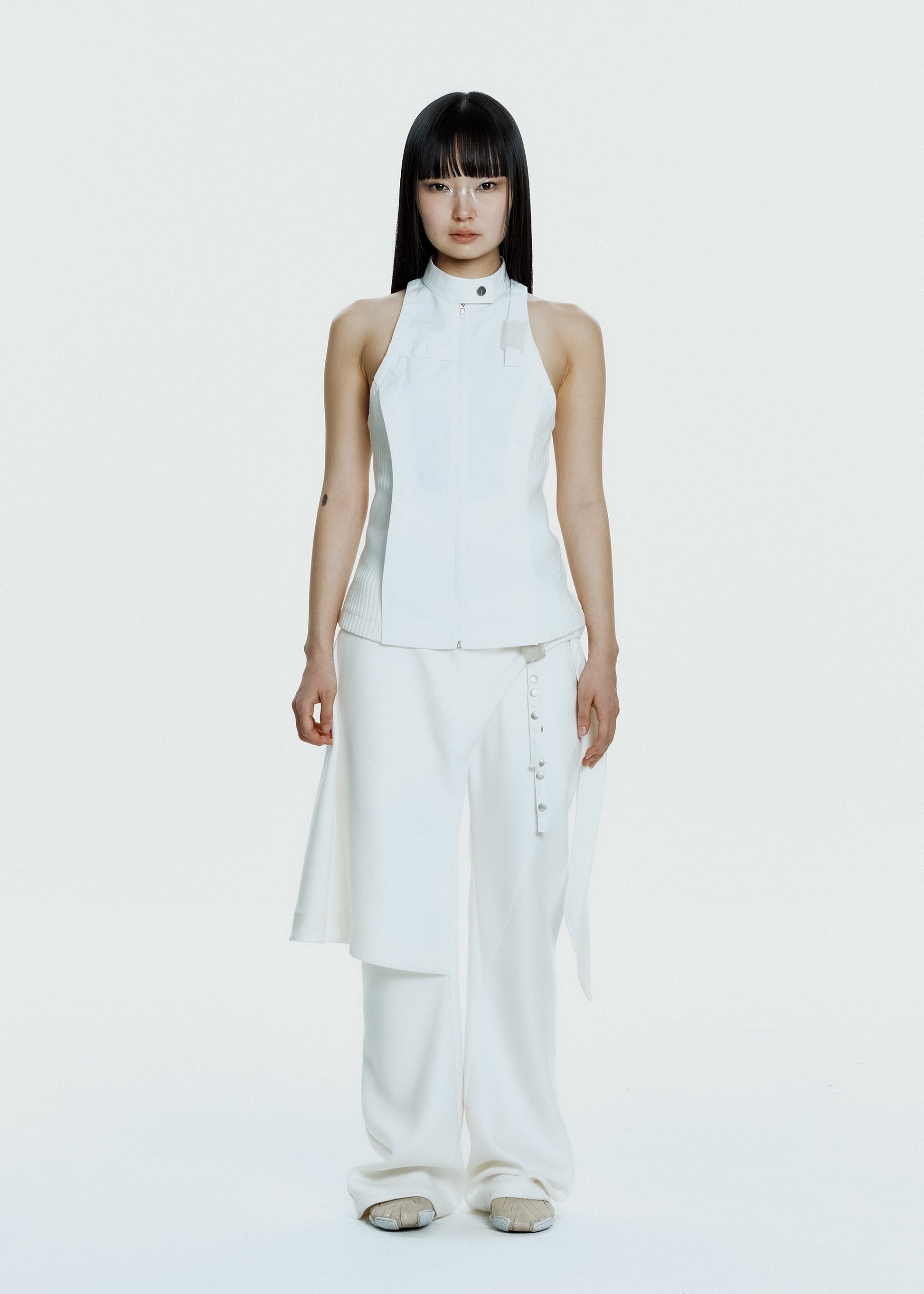 Hyein Seo - Double Layer Moto Jacket (White) product image 5 | TRAB K-Fashion Australia