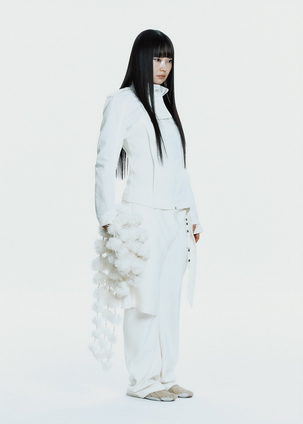 Hyein Seo - Double Layer Moto Jacket (White) product image 1 | TRAB K-Fashion Australia