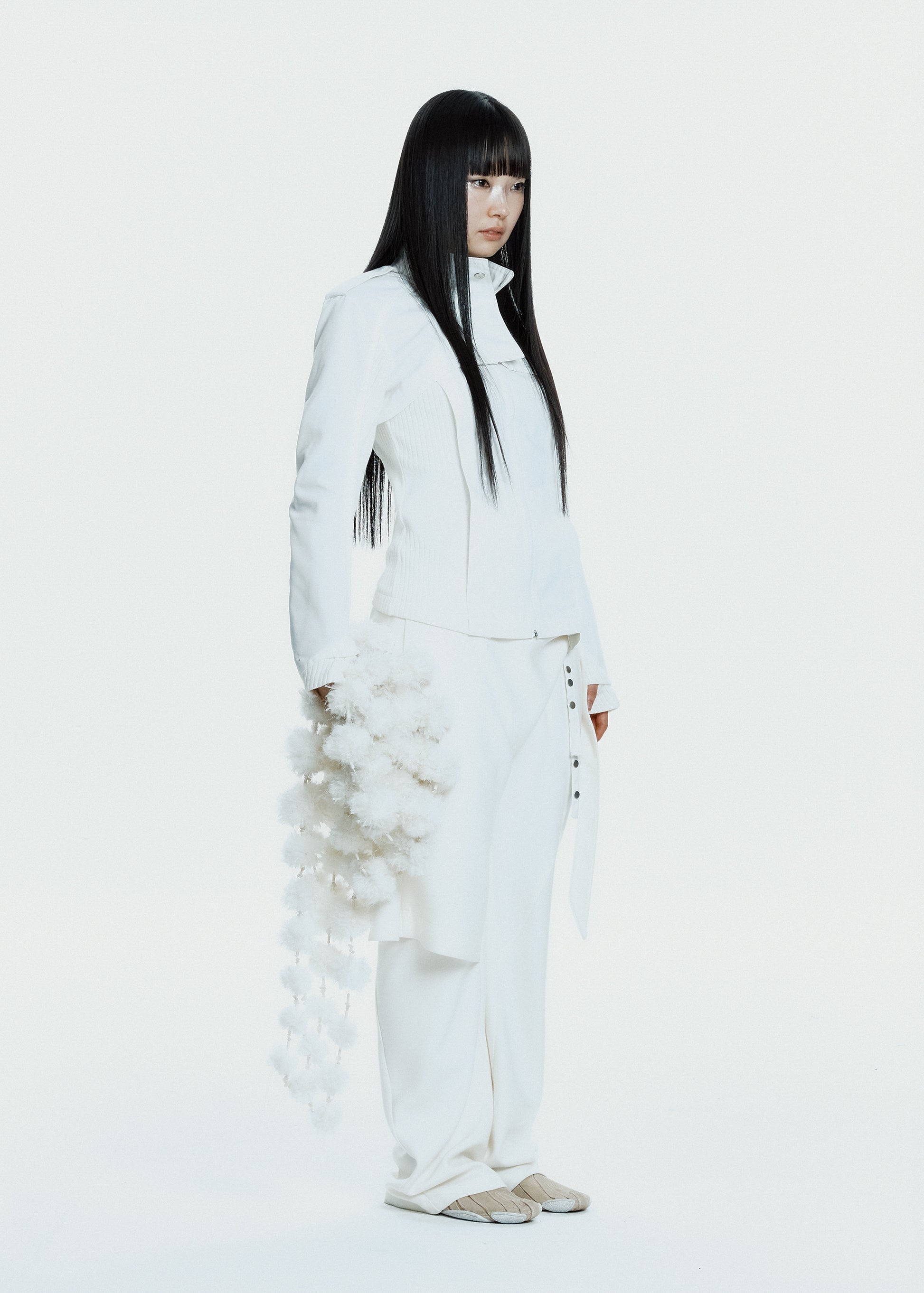 Hyein Seo - Double Layer Moto Jacket (White) product image 1 | TRAB K-Fashion Australia