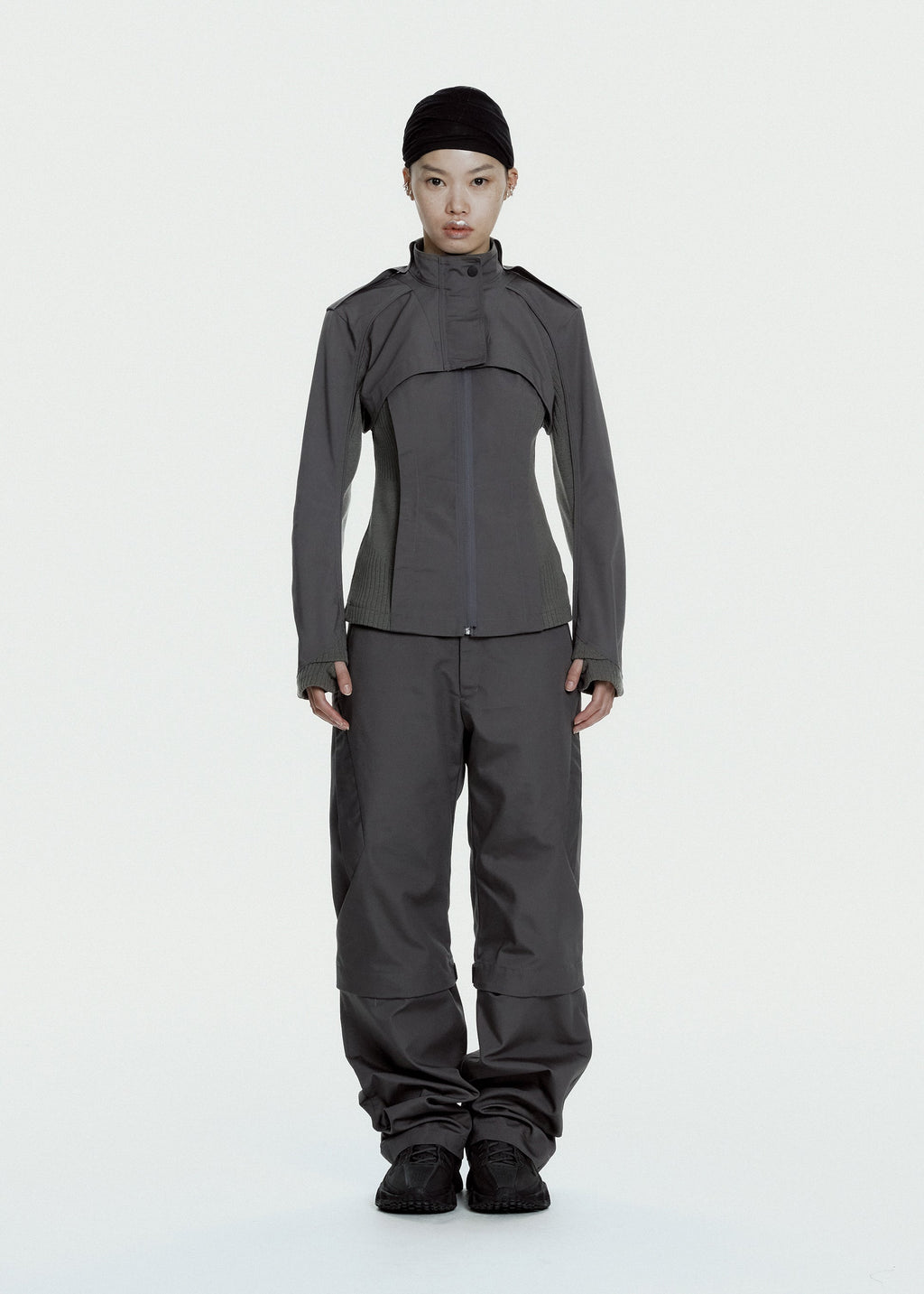 Hyein Seo - Convertible Moto Pants (Charcoal) product image 5 | TRAB K-Fashion Australia