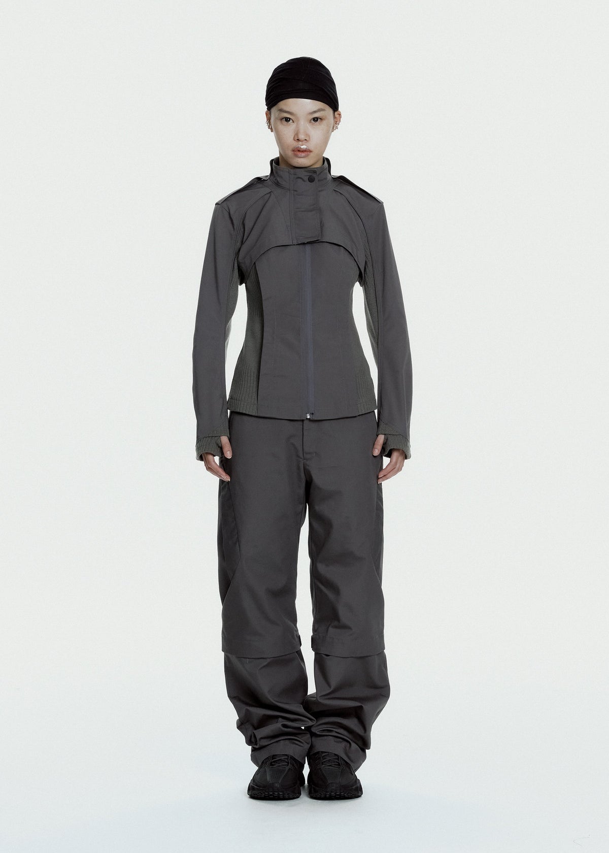 Hyein Seo - Convertible Moto Pants (Charcoal) product image 5 | TRAB K-Fashion Australia