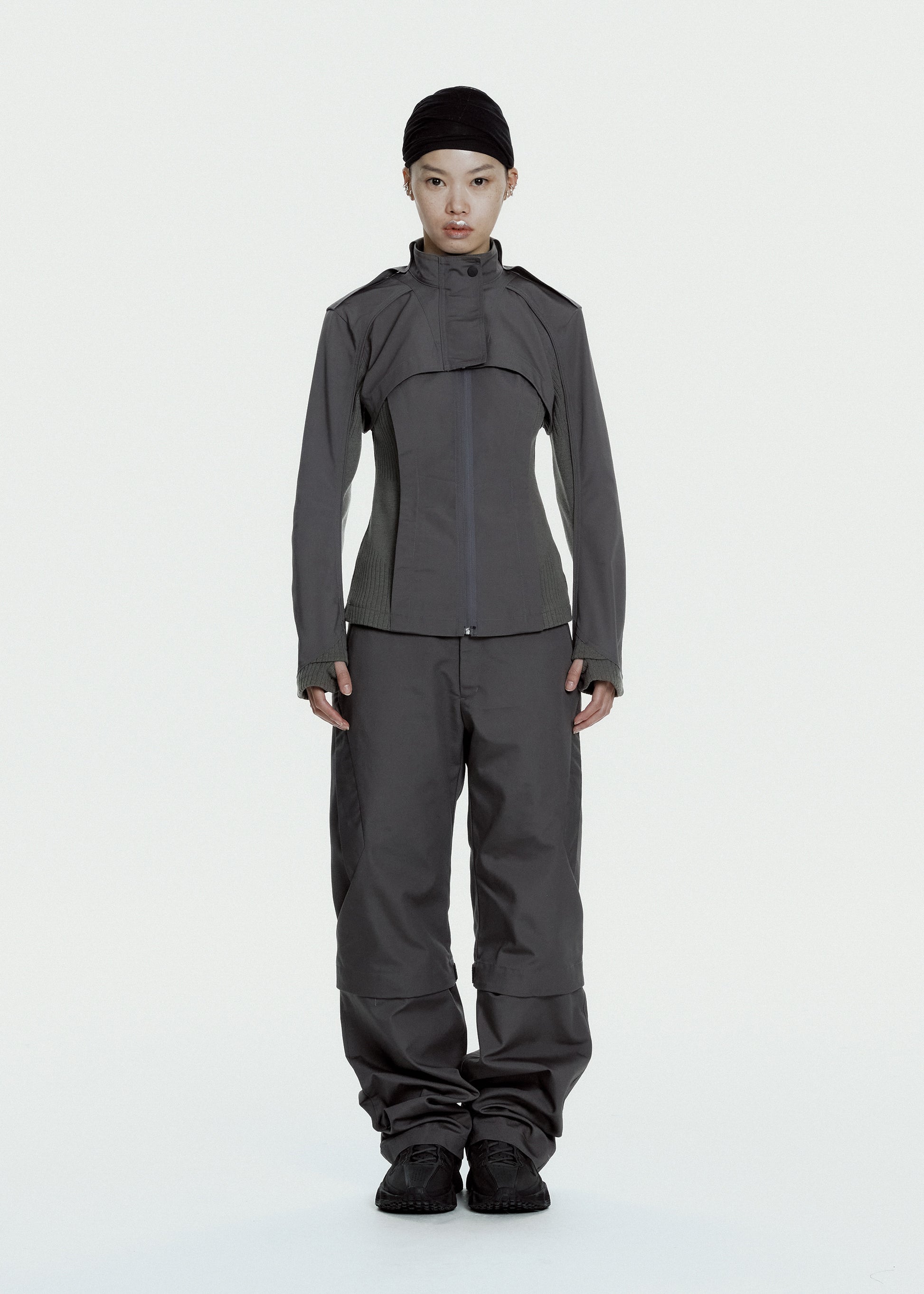 Hyein Seo - Convertible Moto Pants (Charcoal) product image 1 | TRAB K-Fashion Australia