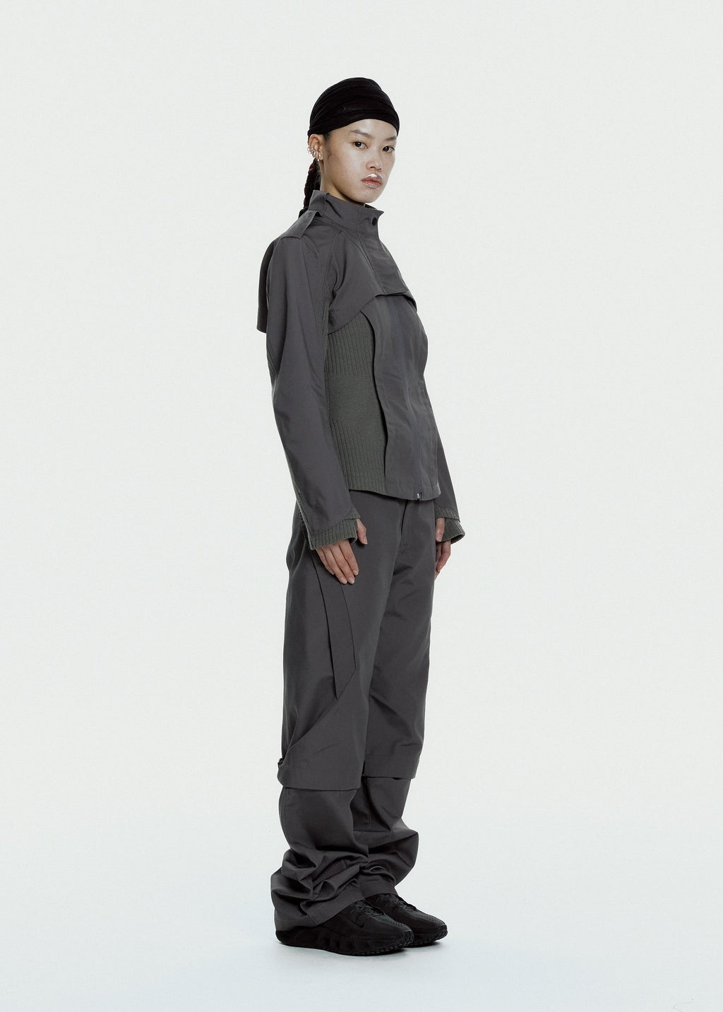 Hyein Seo - Convertible Moto Pants (Charcoal) product image 6 | TRAB K-Fashion Australia