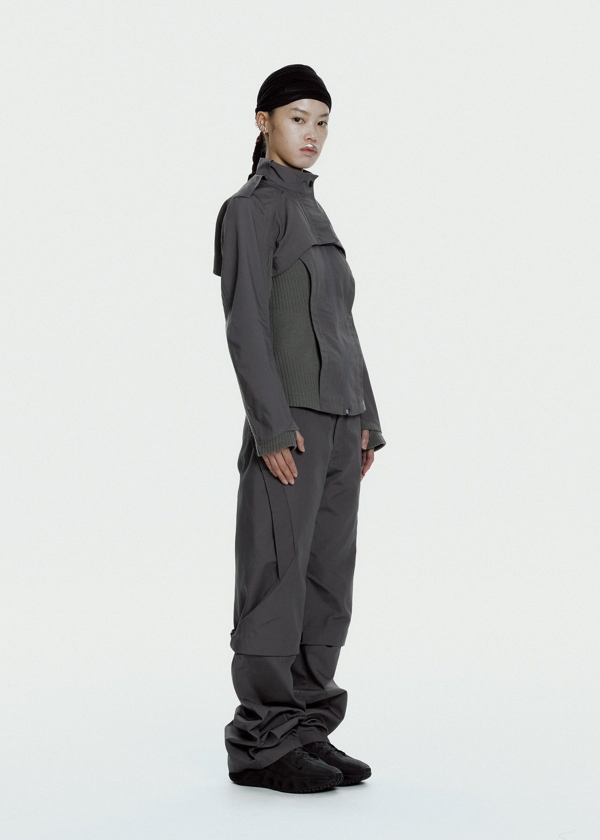 Hyein Seo - Convertible Moto Pants (Charcoal) product image 6 | TRAB K-Fashion Australia