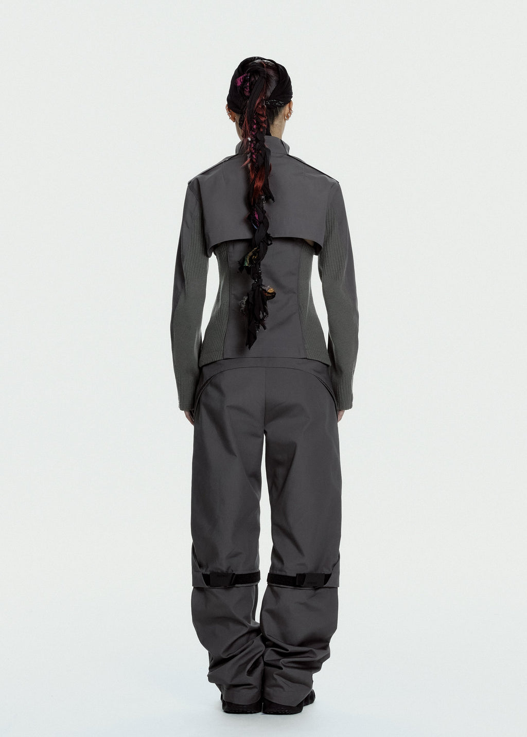 Hyein Seo - Convertible Moto Pants (Charcoal) product image 8 | TRAB K-Fashion Australia