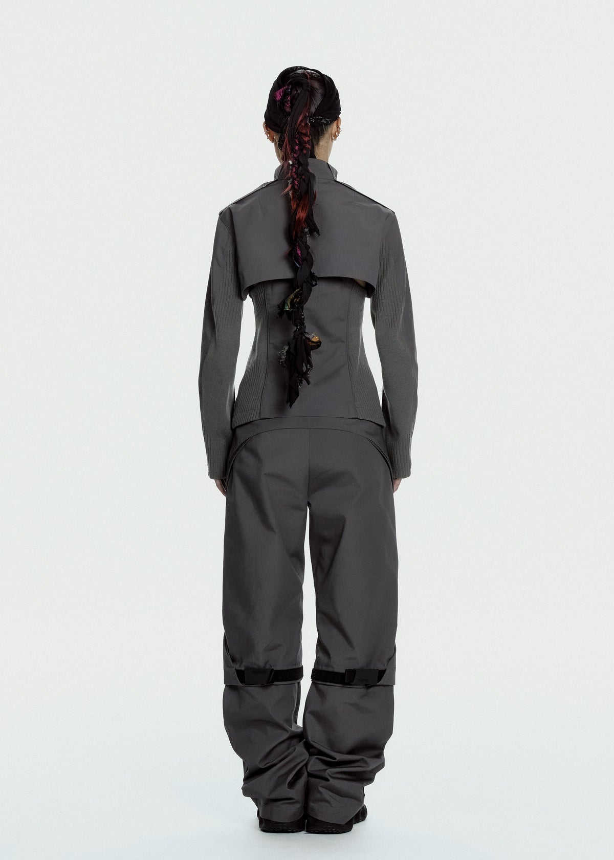 Hyein Seo - Convertible Moto Pants (Charcoal) product image 8 | TRAB K-Fashion Australia