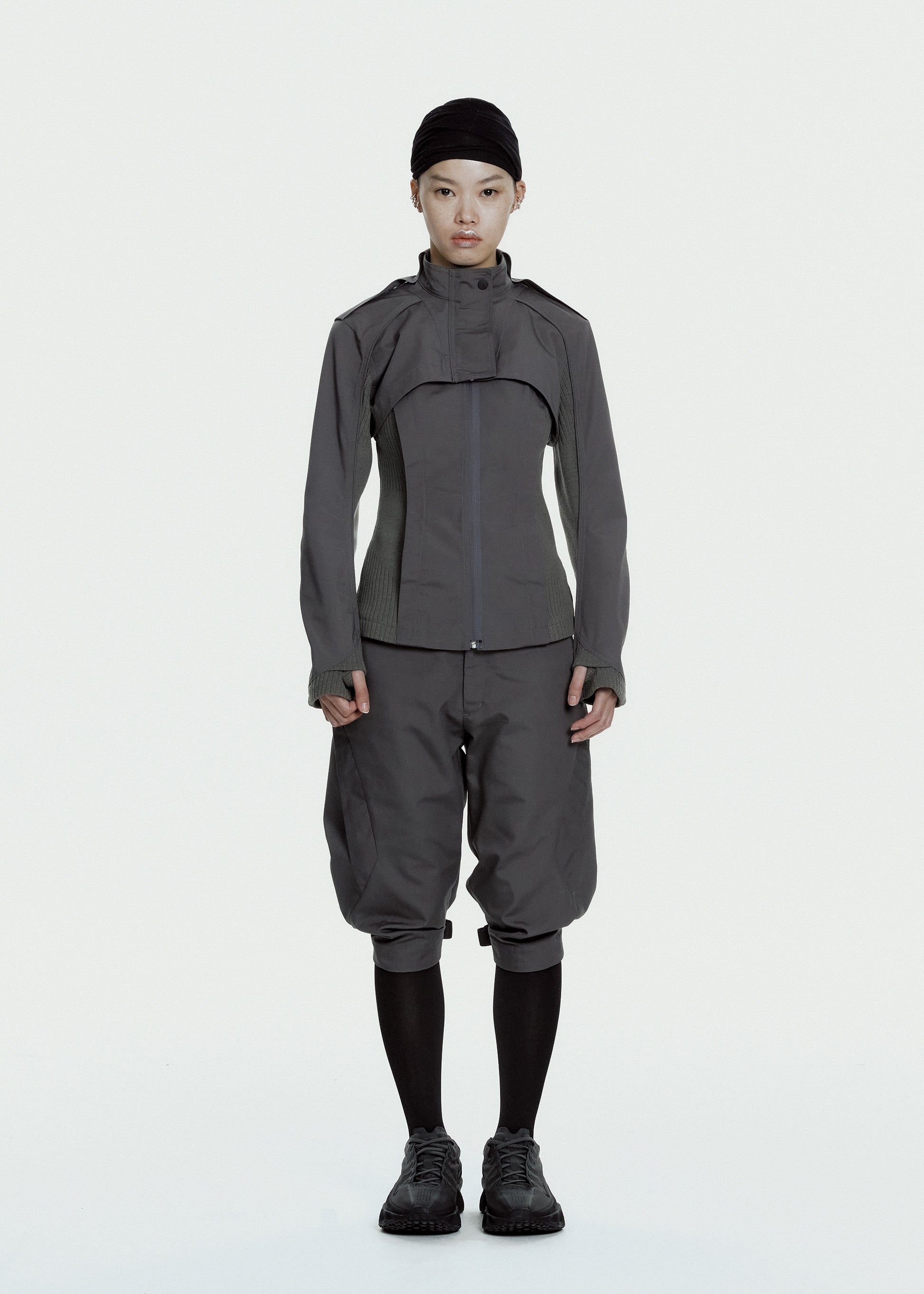 Hyein Seo - Convertible Moto Pants (Charcoal) product image 5 | TRAB K-Fashion Australia