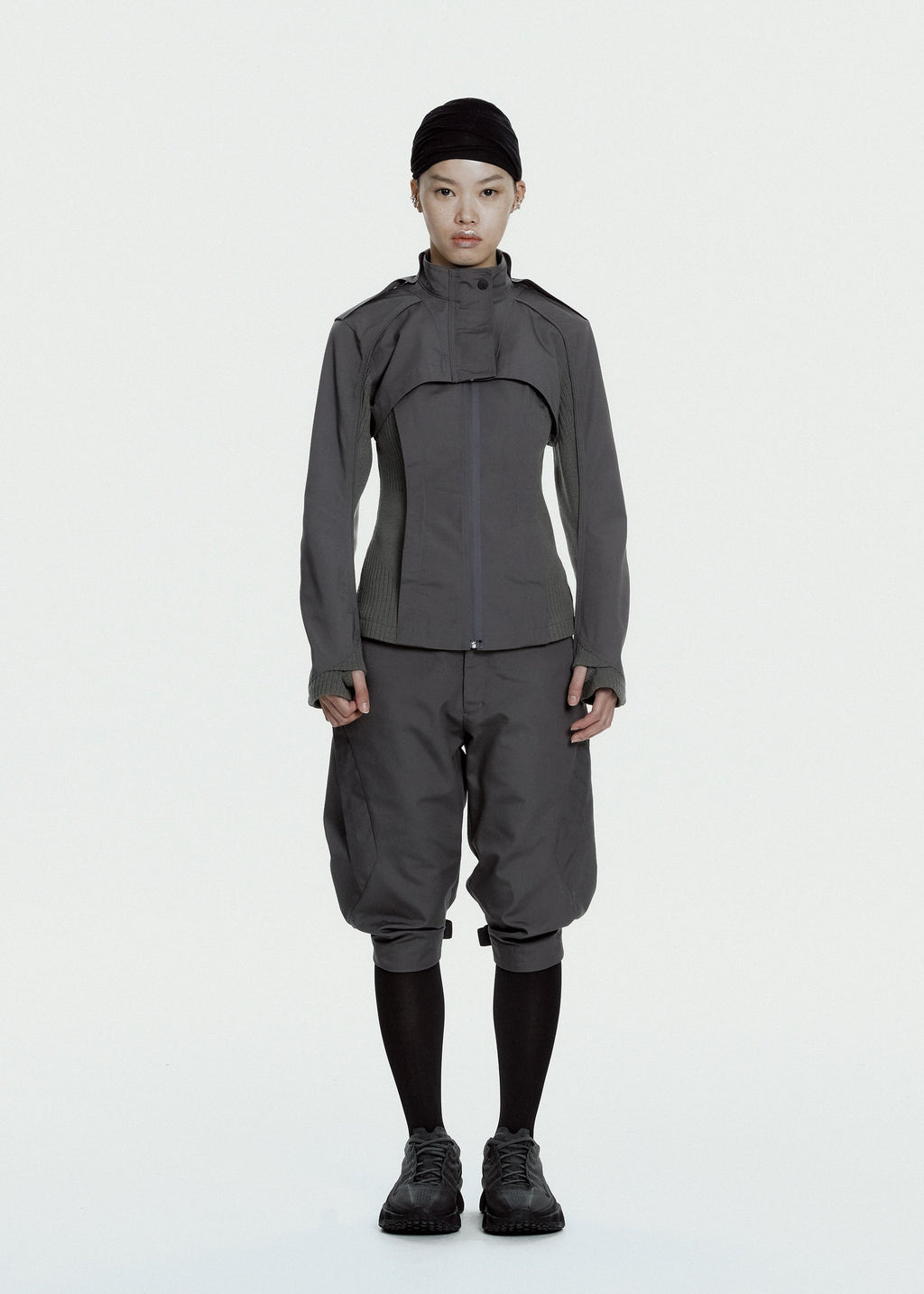 Hyein Seo - Double Layer Moto Jacket (Charcoal) product image 3 | TRAB K-Fashion Australia