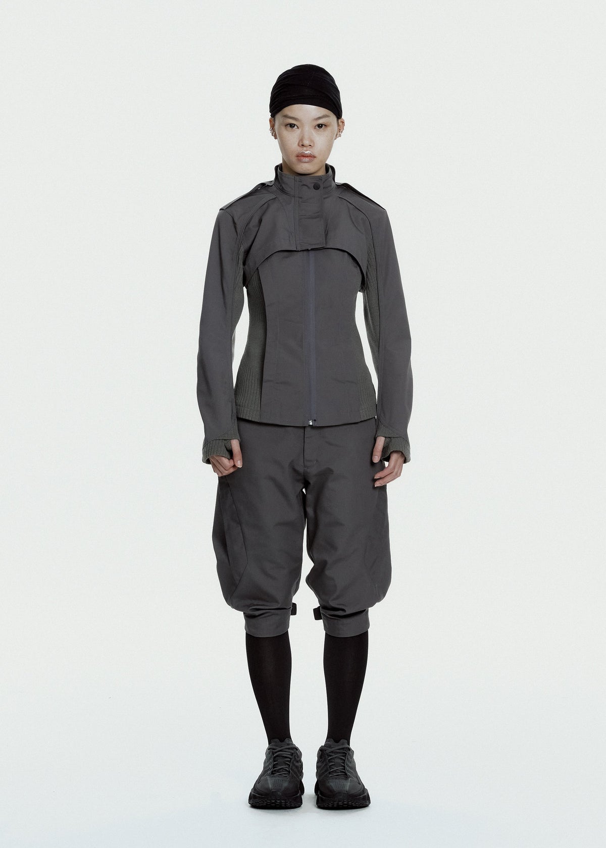 Hyein Seo - Convertible Moto Pants (Charcoal) product image 9 | TRAB K-Fashion Australia