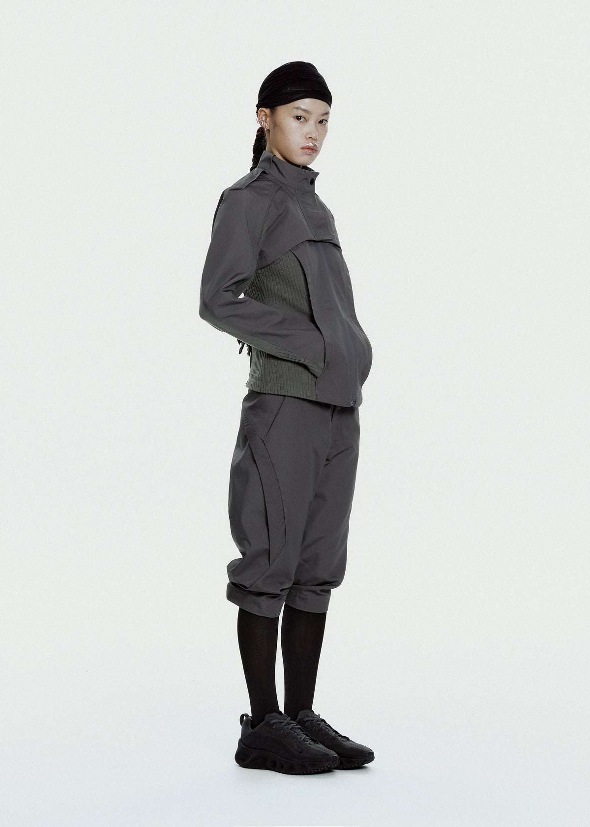 Hyein Seo - Convertible Moto Pants (Charcoal) product image 10 | TRAB K-Fashion Australia