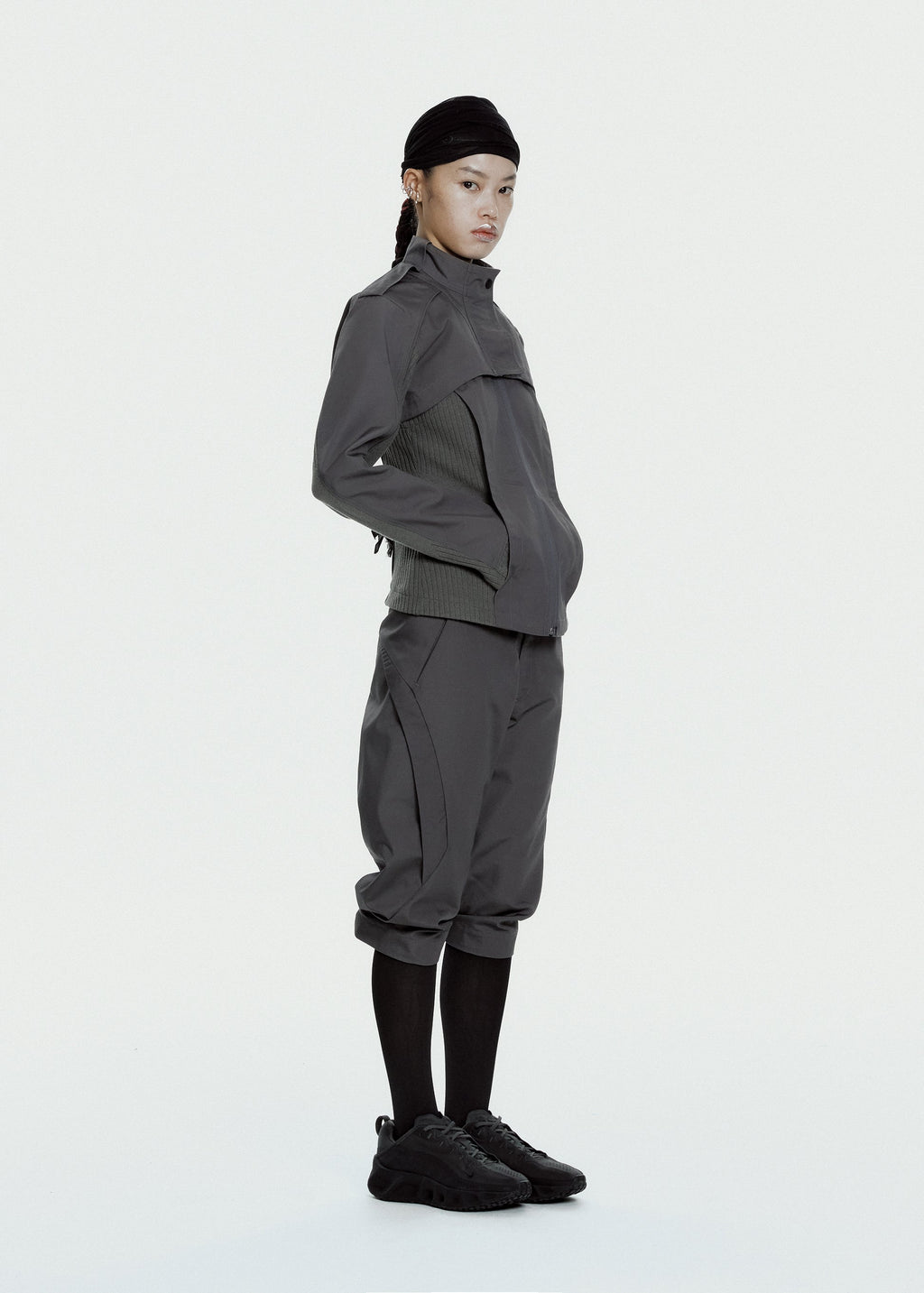 Hyein Seo - Convertible Moto Pants (Charcoal) product image 6 | TRAB K-Fashion Australia