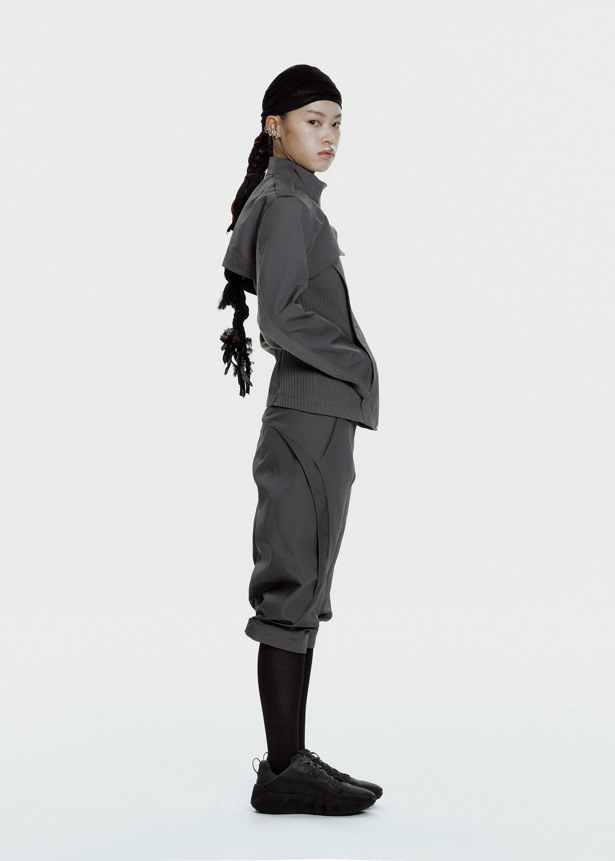 Hyein Seo - Convertible Moto Pants (Charcoal) product image 11 | TRAB K-Fashion Australia