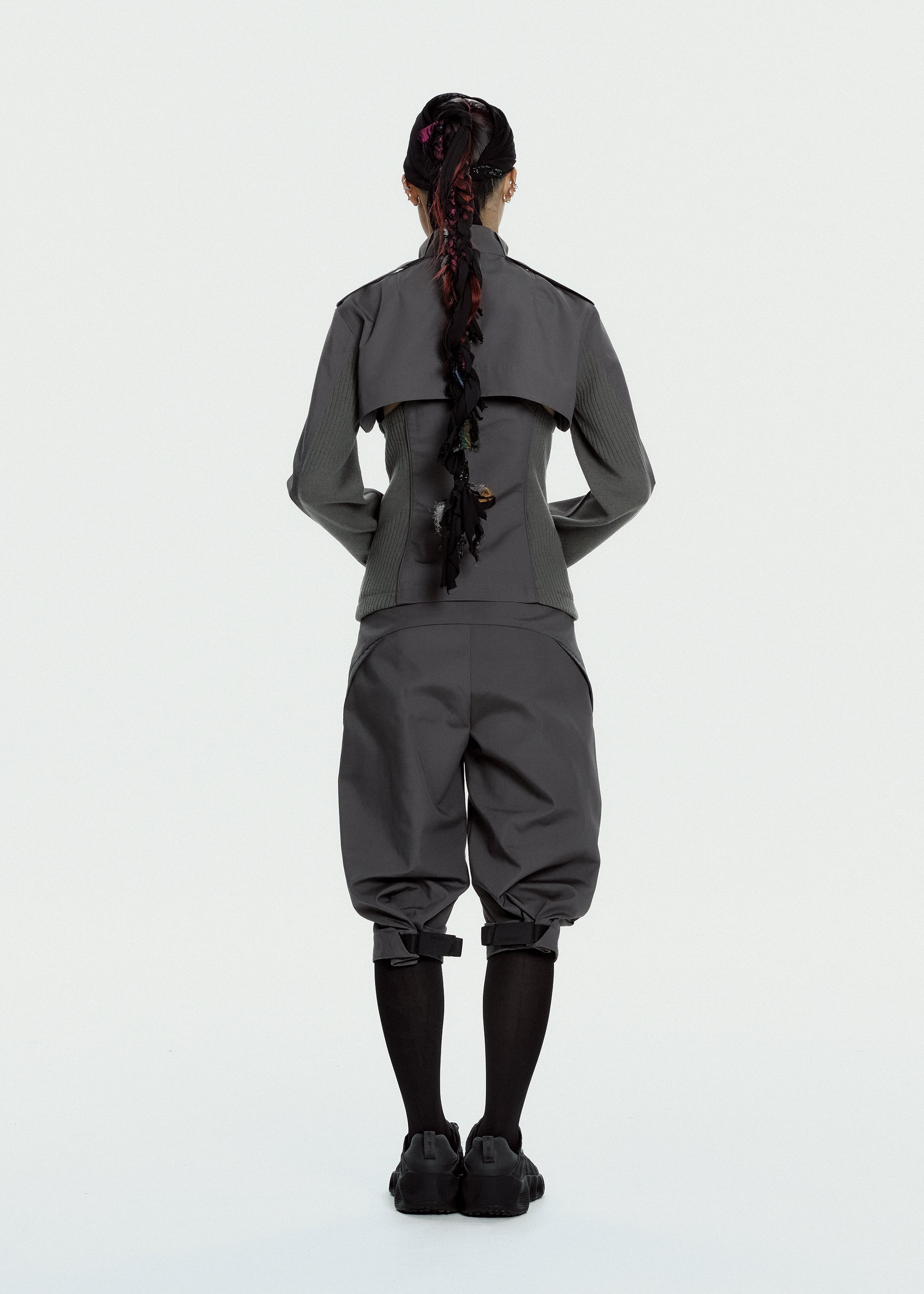 Hyein Seo - Double Layer Moto Jacket (Charcoal) product image 4 | TRAB K-Fashion Australia