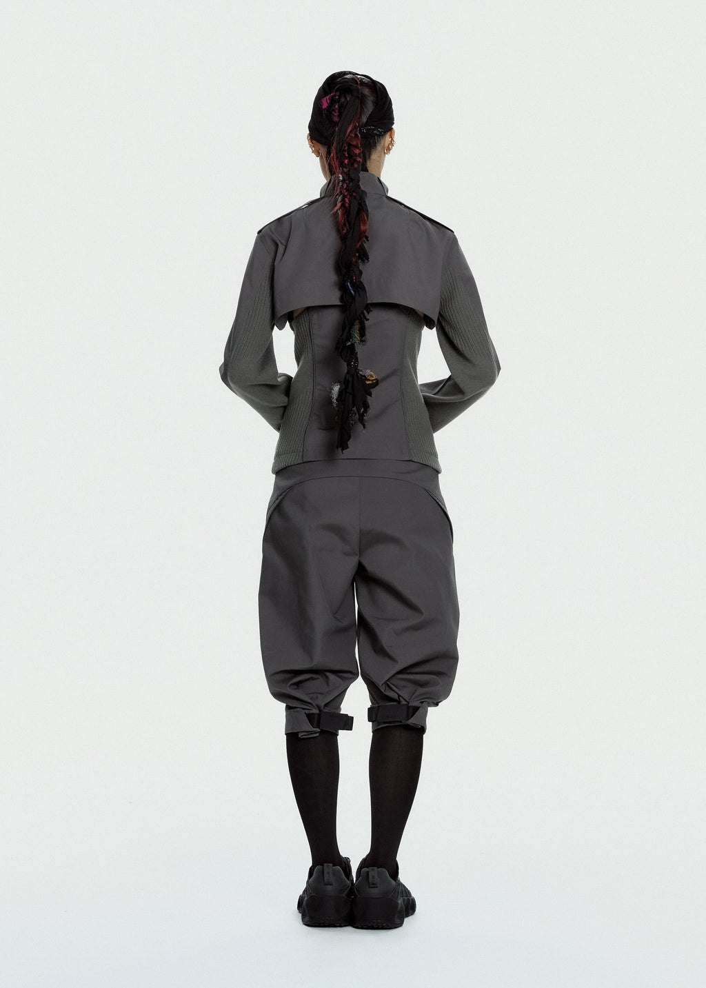 Hyein Seo - Convertible Moto Pants (Charcoal) product image 8 | TRAB K-Fashion Australia