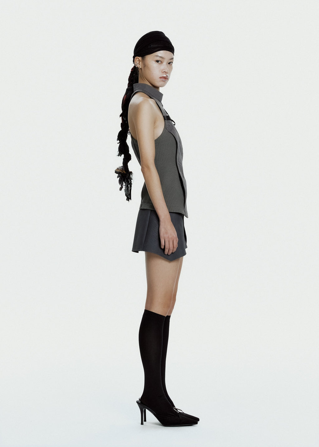 Hyein Seo - Double Layer Moto Jacket (Charcoal) product image 7 | TRAB K-Fashion Australia