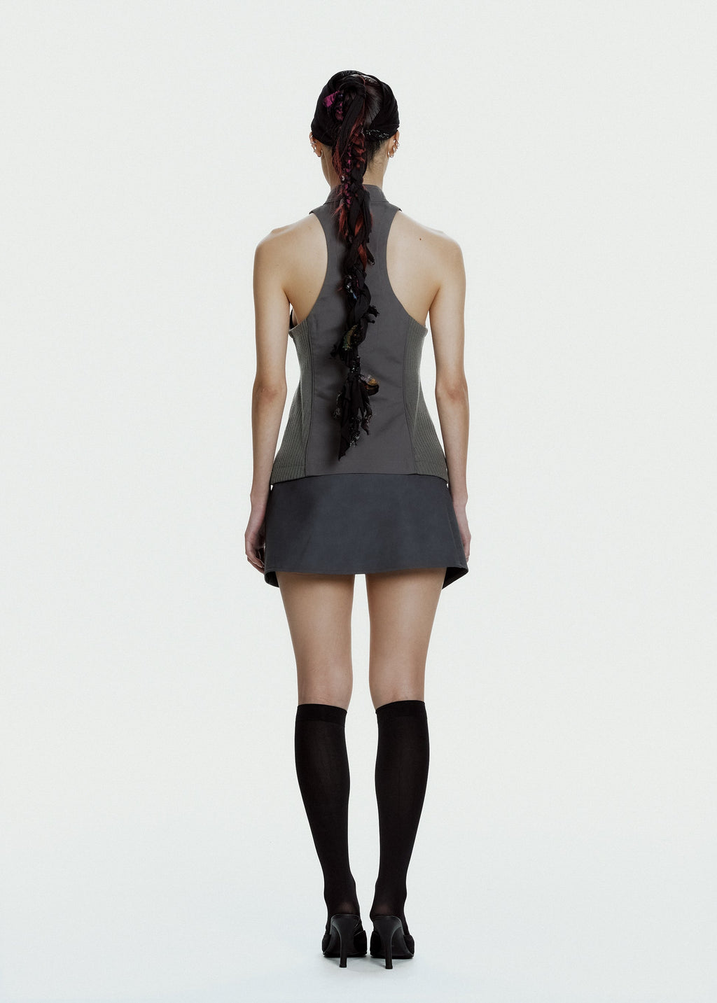 Hyein Seo - Racer Mini Skirt (Charcoal) product image 4 | TRAB K-Fashion Australia