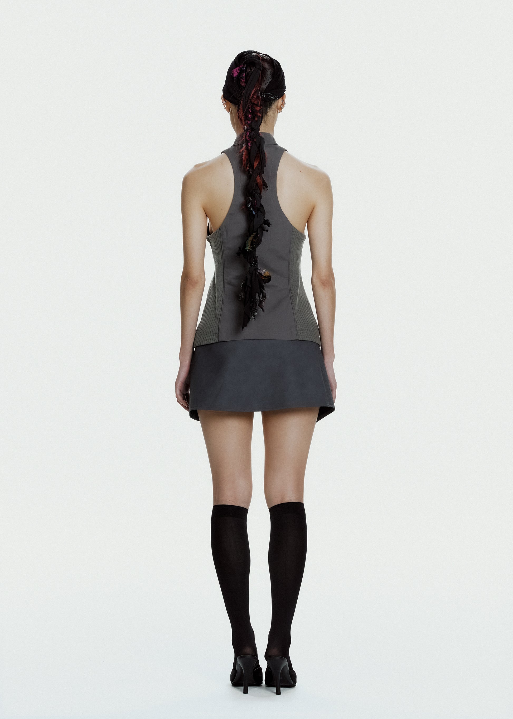 Hyein Seo - Racer Mini Skirt (Charcoal) product image 4 | TRAB K-Fashion Australia