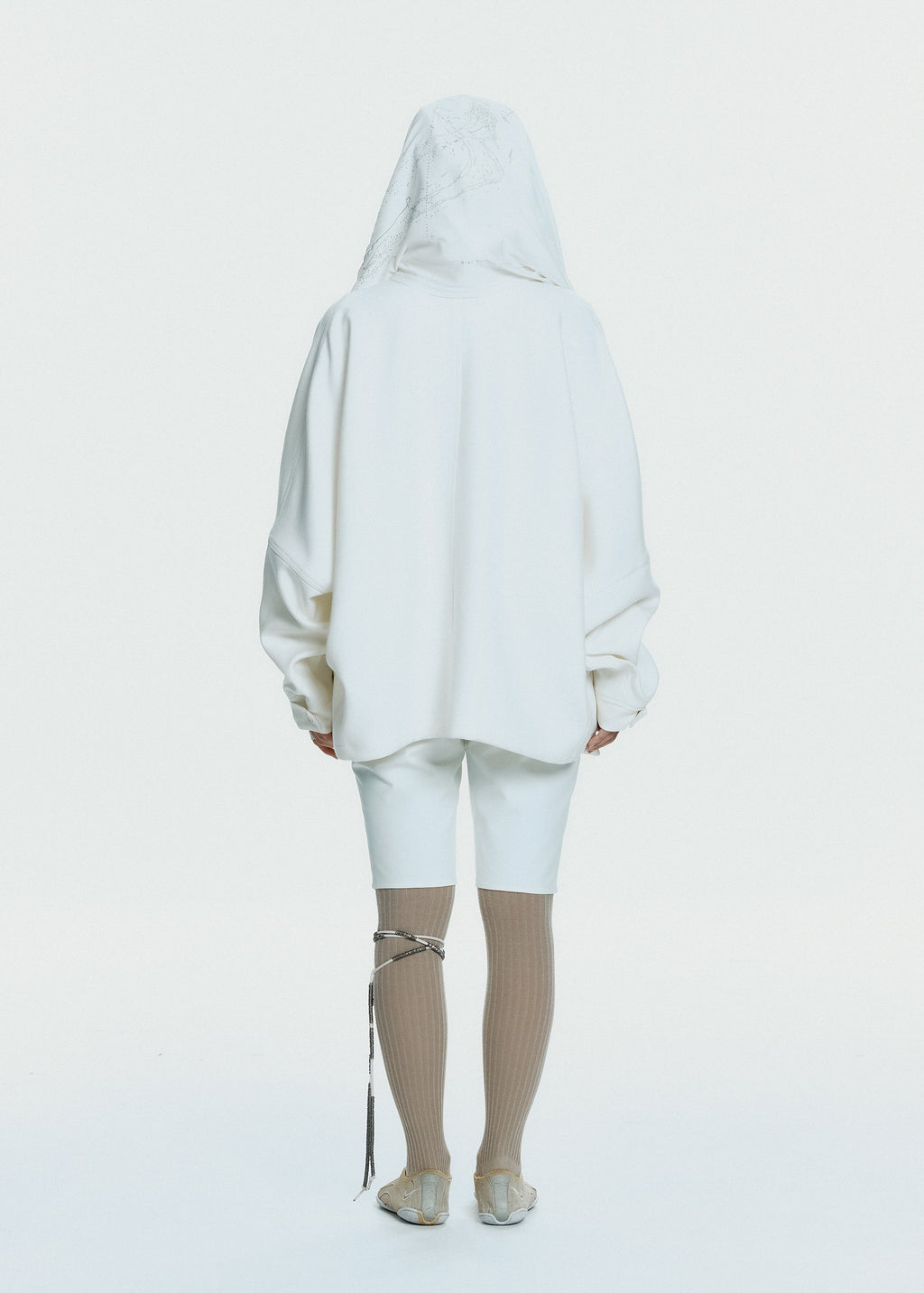 Hyein Seo - Hooded Jacket w/ Graphic Muffler (Ivory) product image 4 | TRAB K-Fashion Australia
