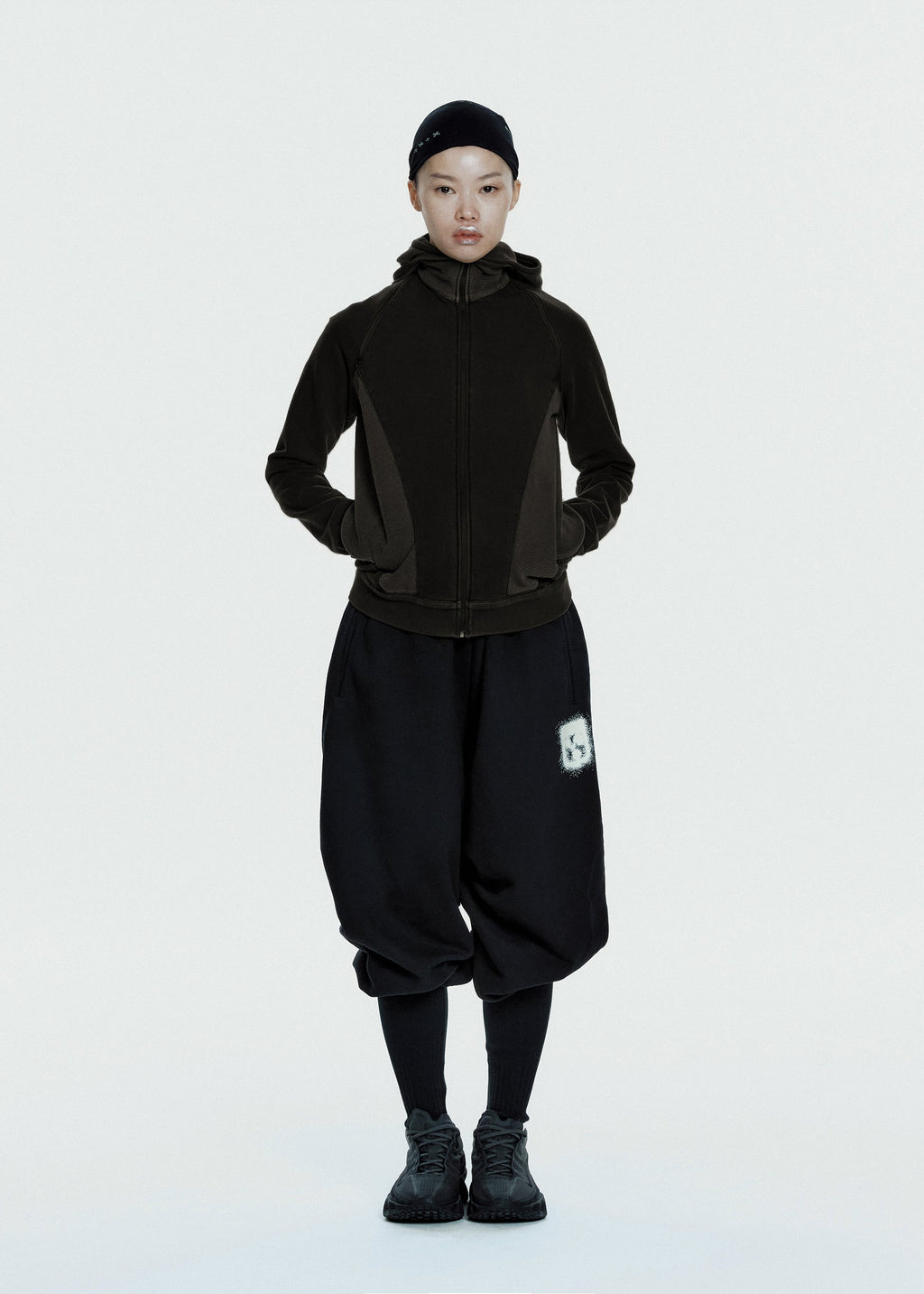 Hyein Seo - Slashed Zip Hoodie (Charcoal) product image 6 | TRAB K-Fashion Australia