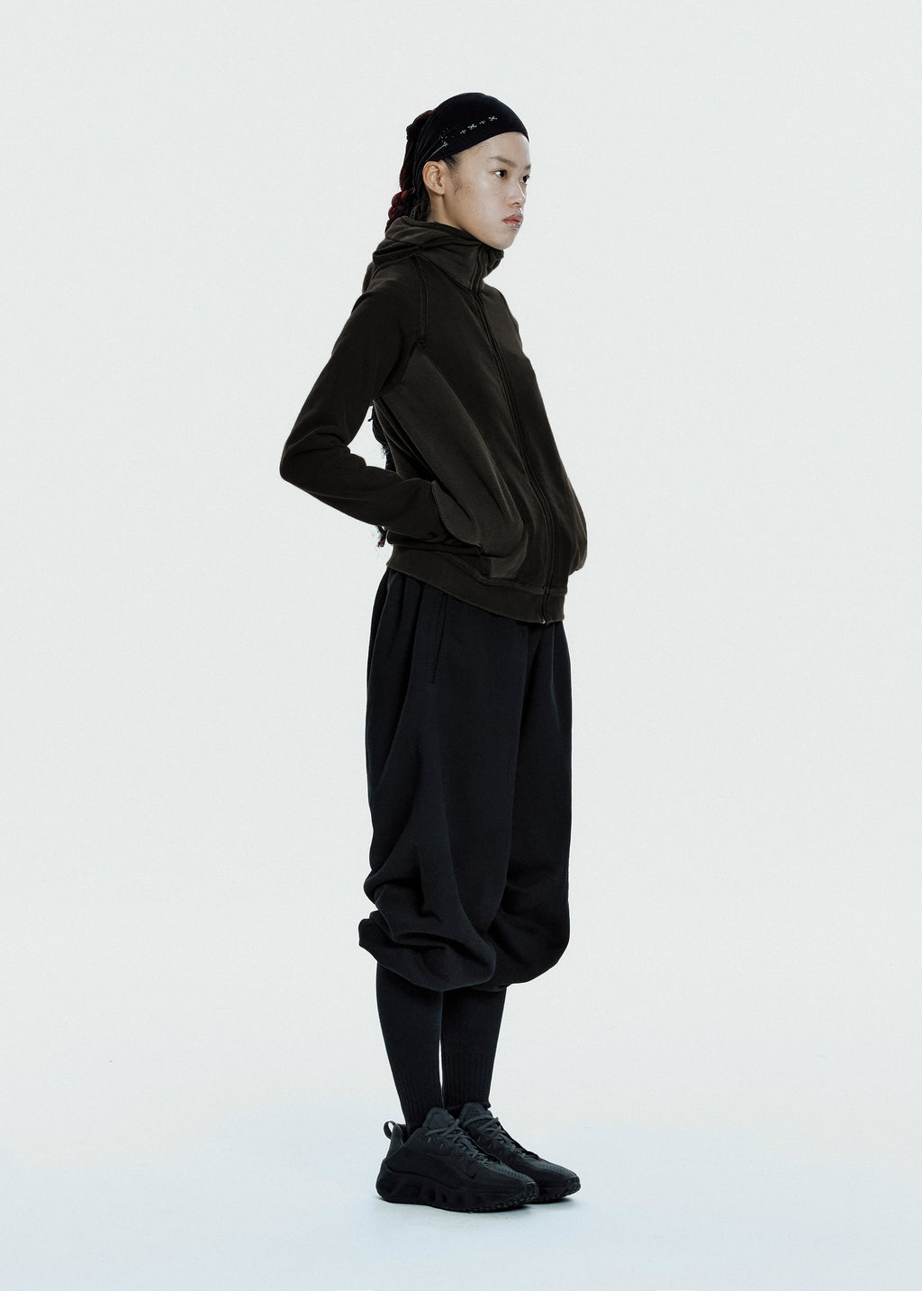 Hyein Seo - Slashed Zip Hoodie (Charcoal) product image 1 | TRAB K-Fashion Australia