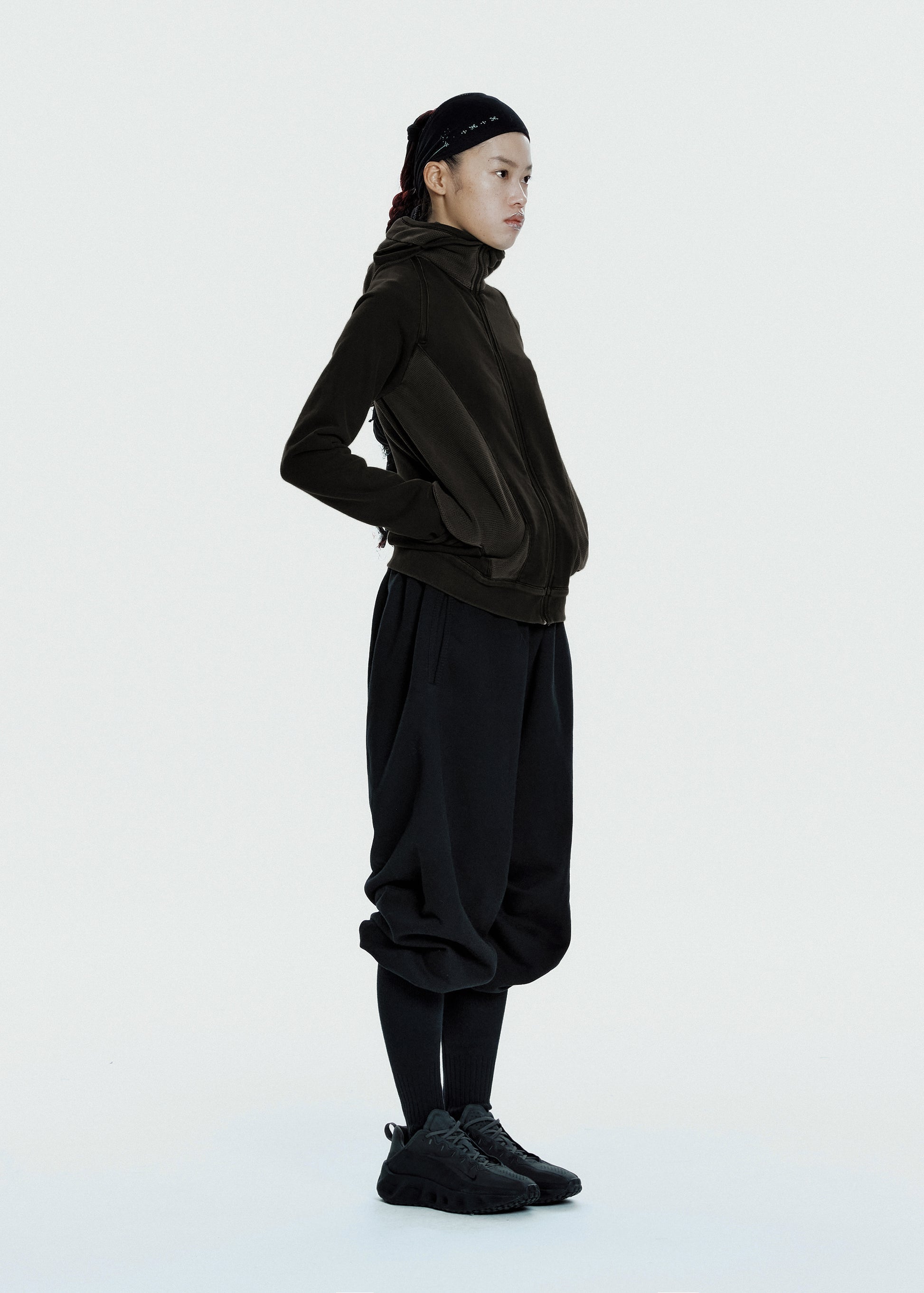 Hyein Seo - Slashed Zip Hoodie (Charcoal) product image 1 | TRAB K-Fashion Australia