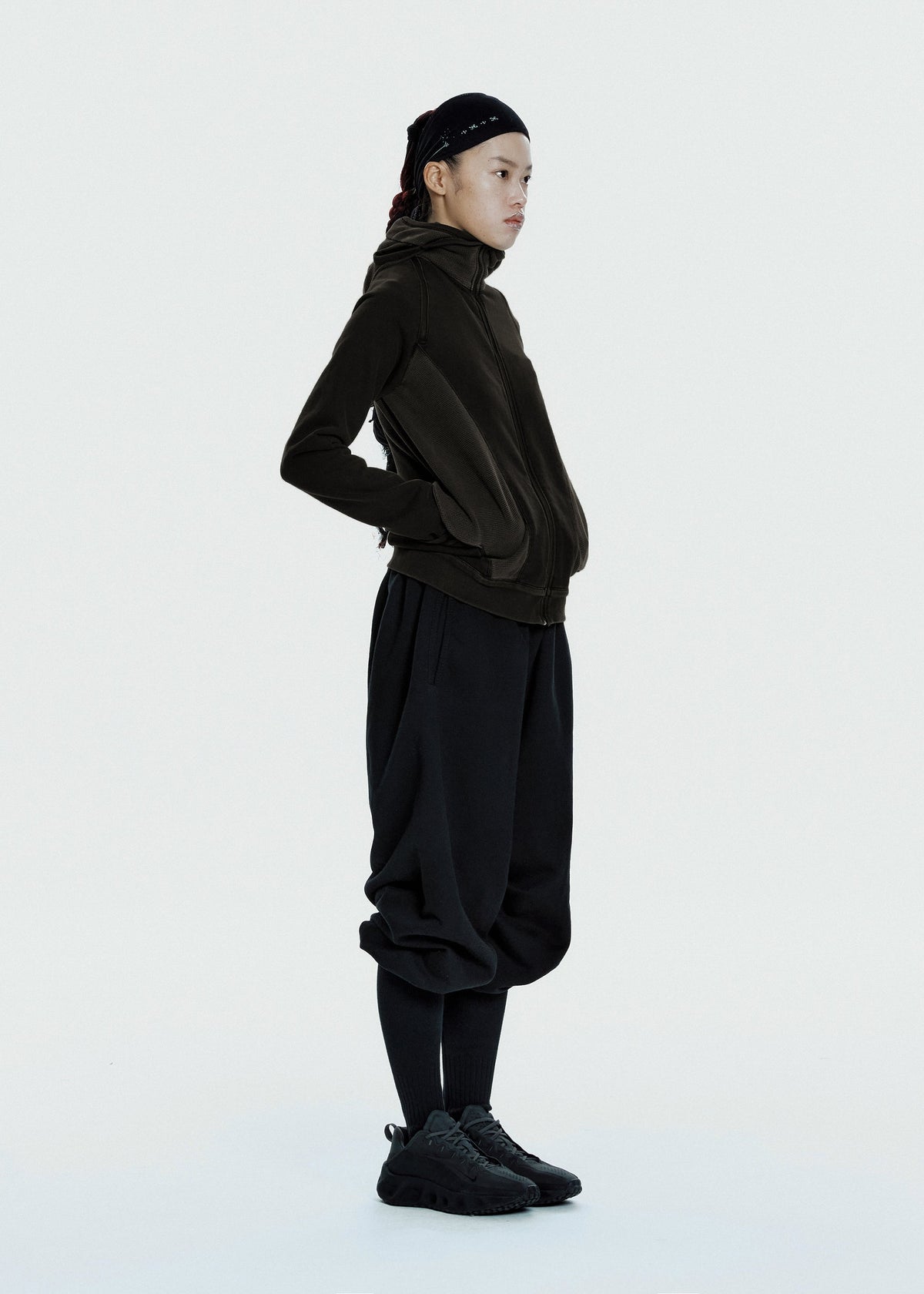 Hyein Seo - Slashed Zip Hoodie (Charcoal) product image 4 | TRAB K-Fashion Australia