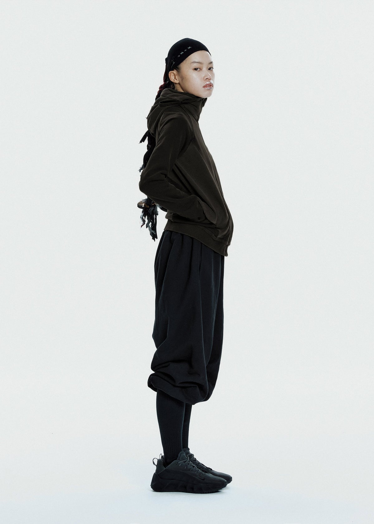 Hyein Seo - Slashed Zip Hoodie (Charcoal) product image 5 | TRAB K-Fashion Australia