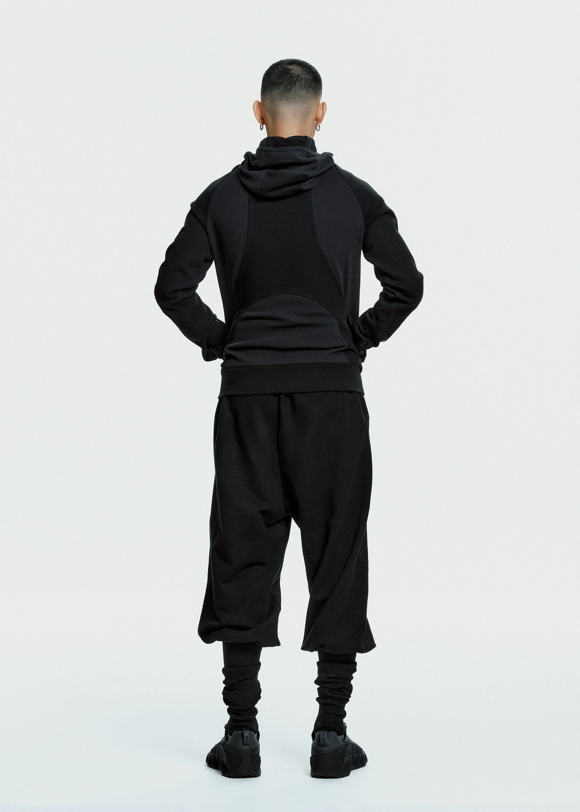 Hyein Seo - Slashed Zip Hoodie (Black) product image 6 | TRAB K-Fashion Australia