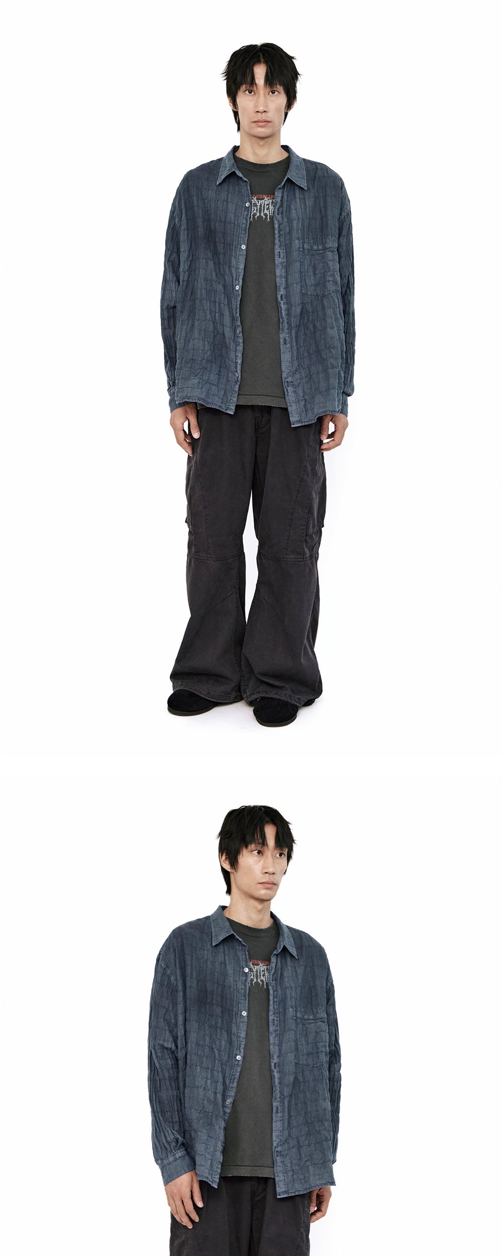 Polyteru - Striped Shirts Dirty (Dyed Blue) product image 3 | TRAB K-Fashion Australia