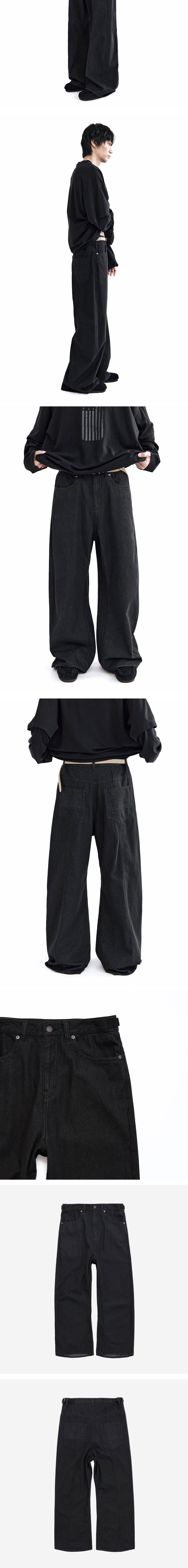 Polyteru - Curved Denim Pants (Black) product image 4 | TRAB K-Fashion Australia
