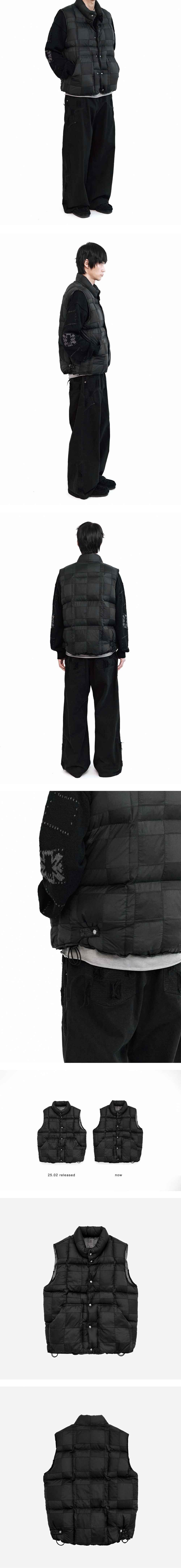 Polyteru - Patched Down Puffer Vest (Black) product image 4 | TRAB K-Fashion Australia