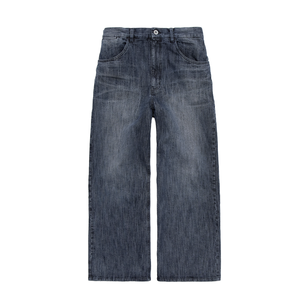 Polyteru - Aged Gosima Denim Pants Washed (Mid Indigo) product image 1 | TRAB K-Fashion Australia