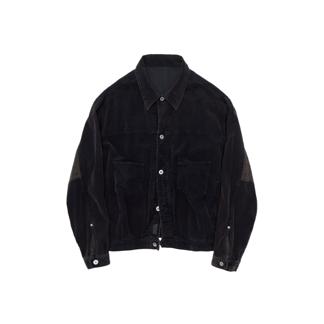 Polyteru - 1011 Paisley Trucker Jacket Corduroy Dark (Purple Navy) product image 1 | TRAB K-Fashion Australia