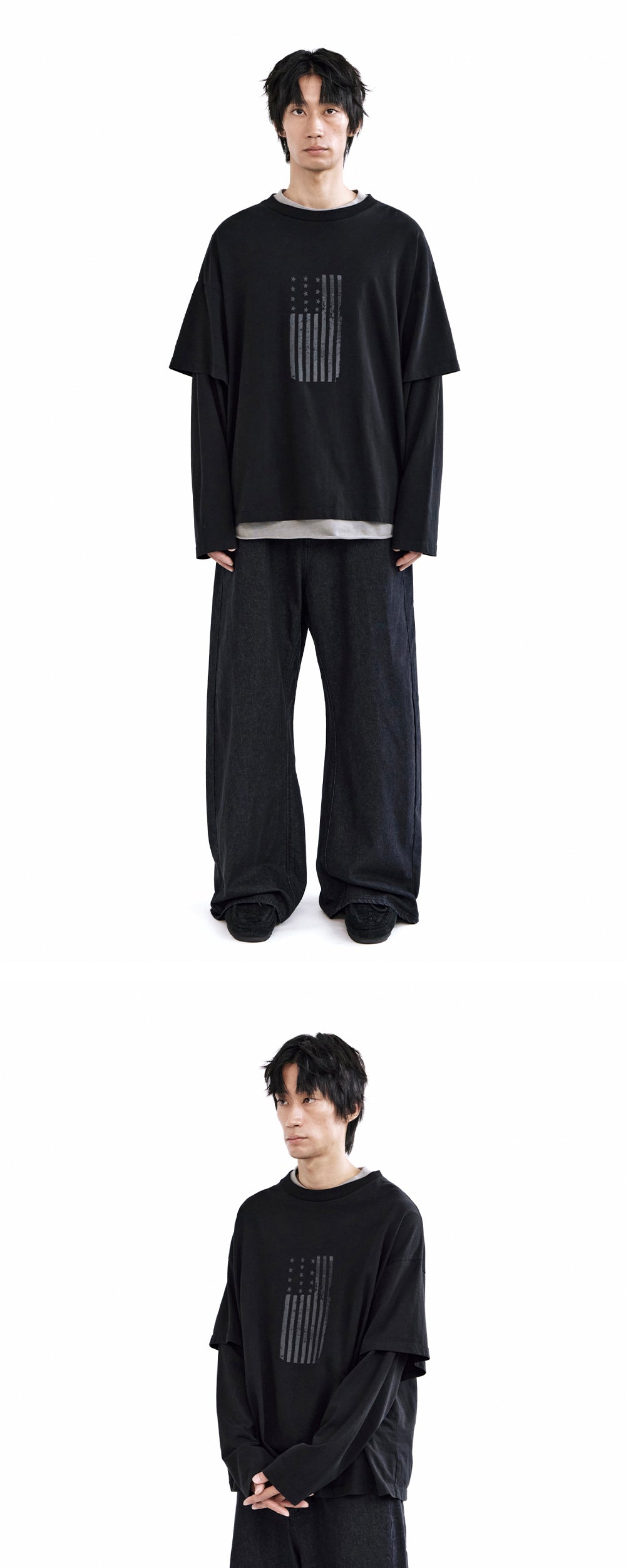 Polyteru - Curved Denim Pants (Indigo) product image 3 | TRAB K-Fashion Australia