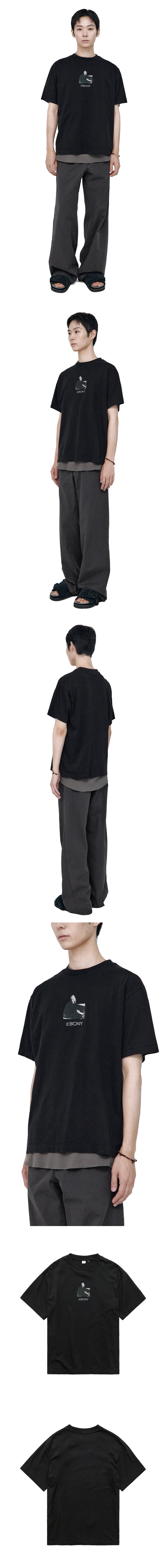 Polyteru - 1/2 Graphic T-Shirt 'Ebony' (Washed Black) product image 3 | TRAB K-Fashion Australia