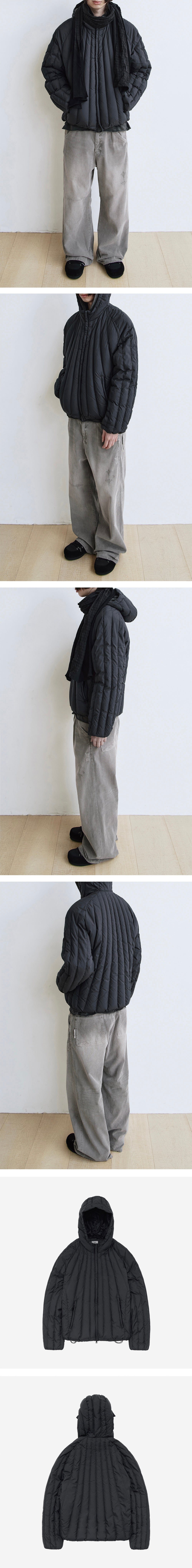 Polyteru - Floating Hooded Down Puffer (Charcoal) product image 3 | TRAB K-Fashion Australia