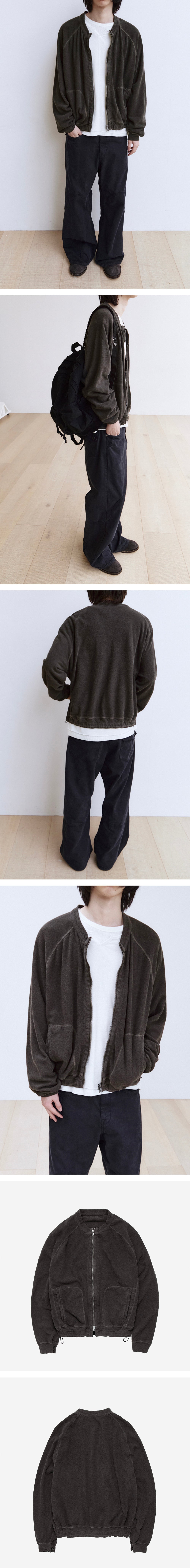 Polyteru - Rough Set Zip Up (Khaki Charcoal) product image 3 | TRAB K-Fashion Australia