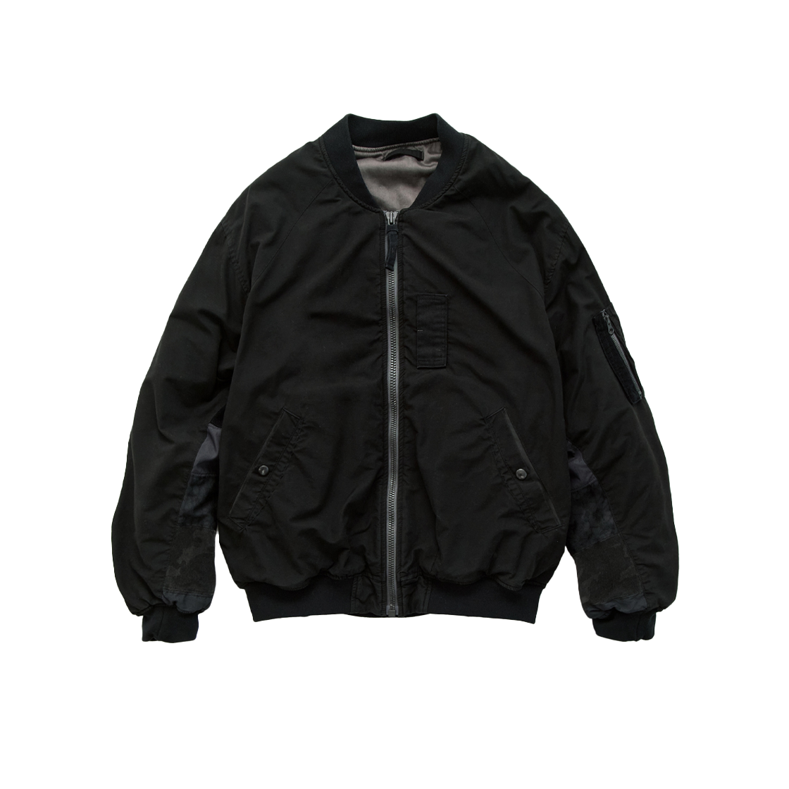 Polyteru - 1011 Reversible Patched MA-1 (Washed Black) product image 1 | TRAB K-Fashion Australia