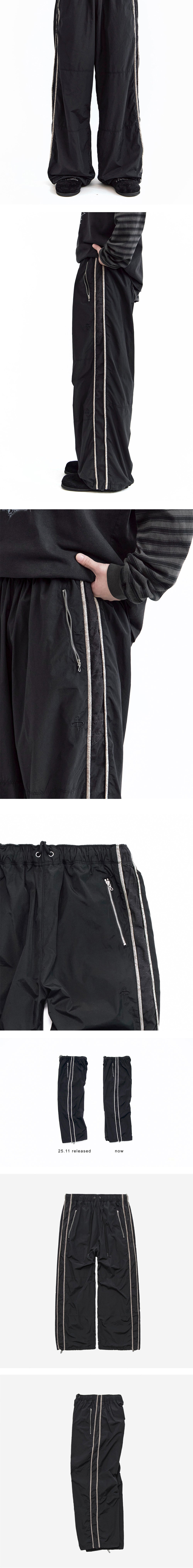 Polyteru - 1011 Nylon Track Pants Floral (Piped Black) product image 4 | TRAB K-Fashion Australia