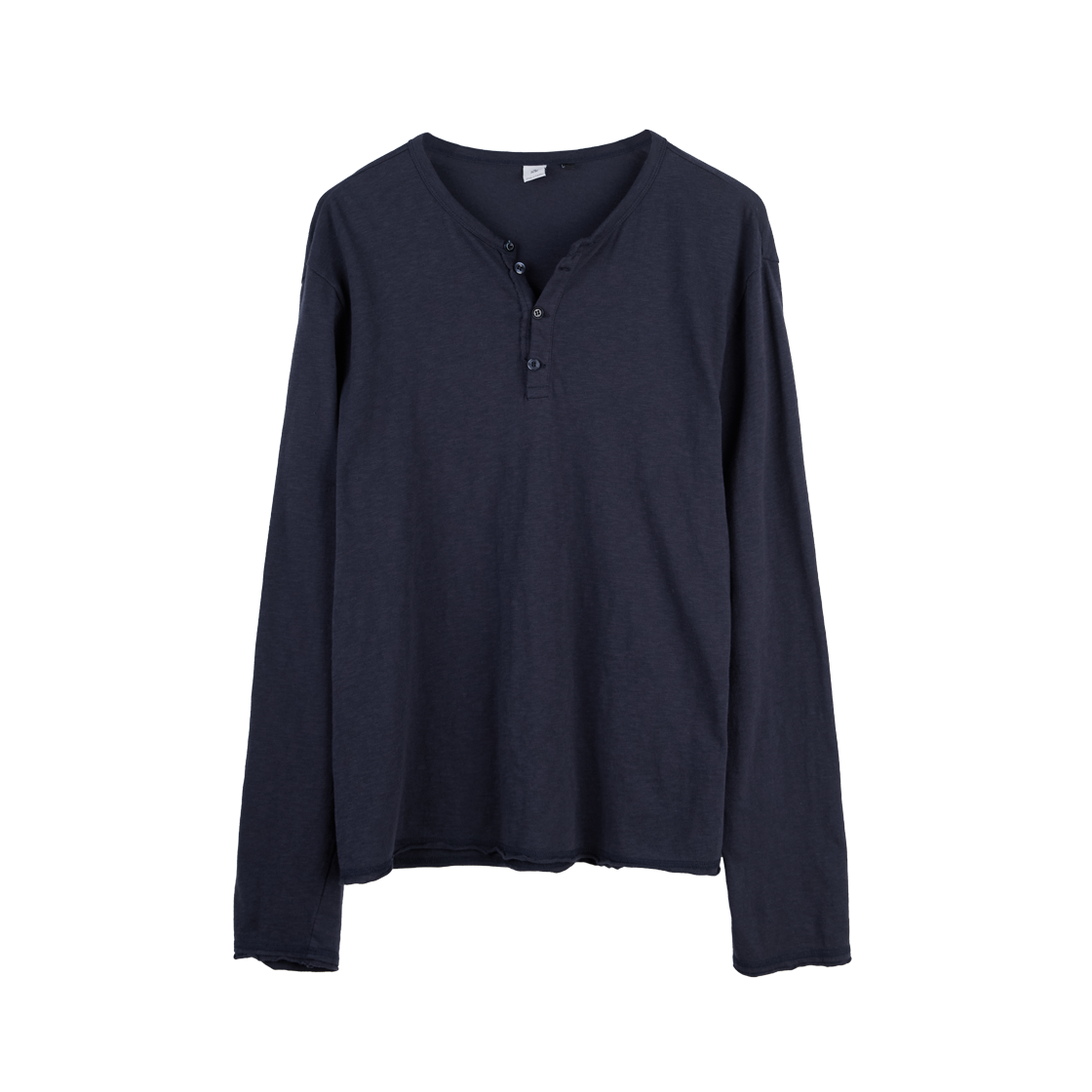 Polyteru - Slub Henley Neck Long Sleeves (Navy) product image 1 | TRAB K-Fashion Australia