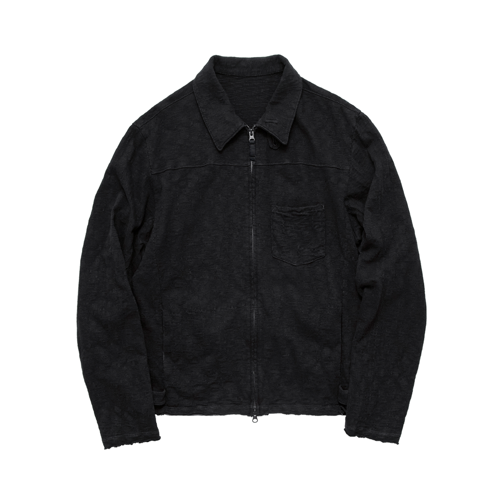 Polyteru - Slub Zip Jacket (Black) product image 1 | TRAB K-Fashion Australia