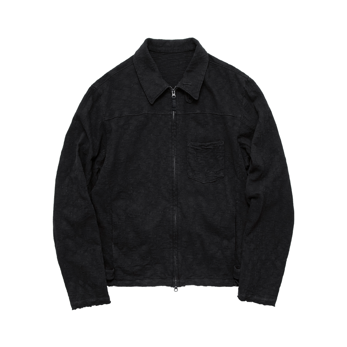 Polyteru - Slub Zip Jacket (Black) product image 1 | TRAB K-Fashion Australia