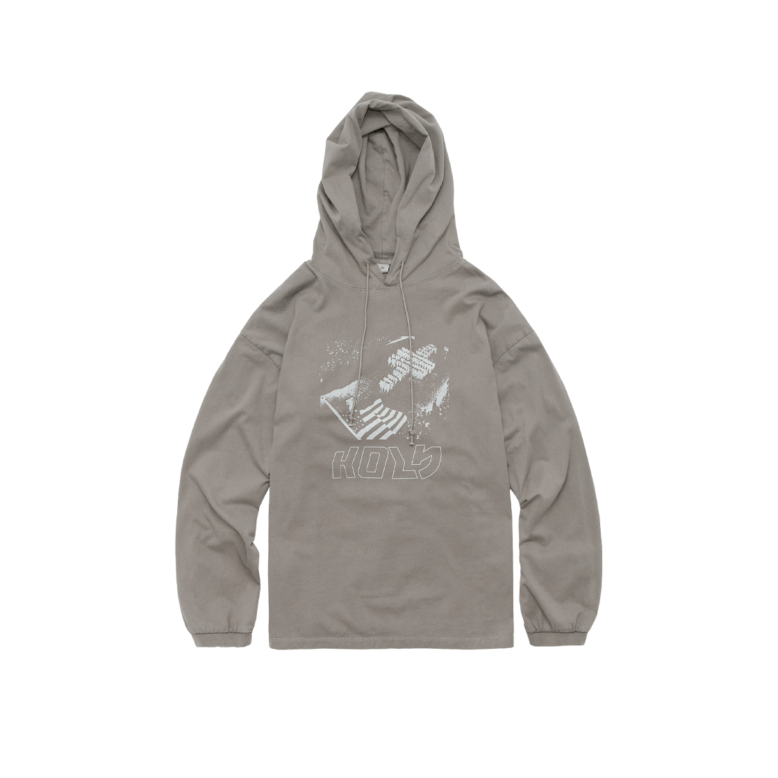 Polyteru - Graphic Hooded Long Sleeves (Holy Gray) product image 1 | TRAB K-Fashion Australia