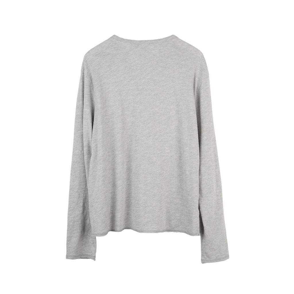 Polyteru - Slub Henley Neck Long Sleeves 3% (Melange Gray) product image 2 | TRAB K-Fashion Australia