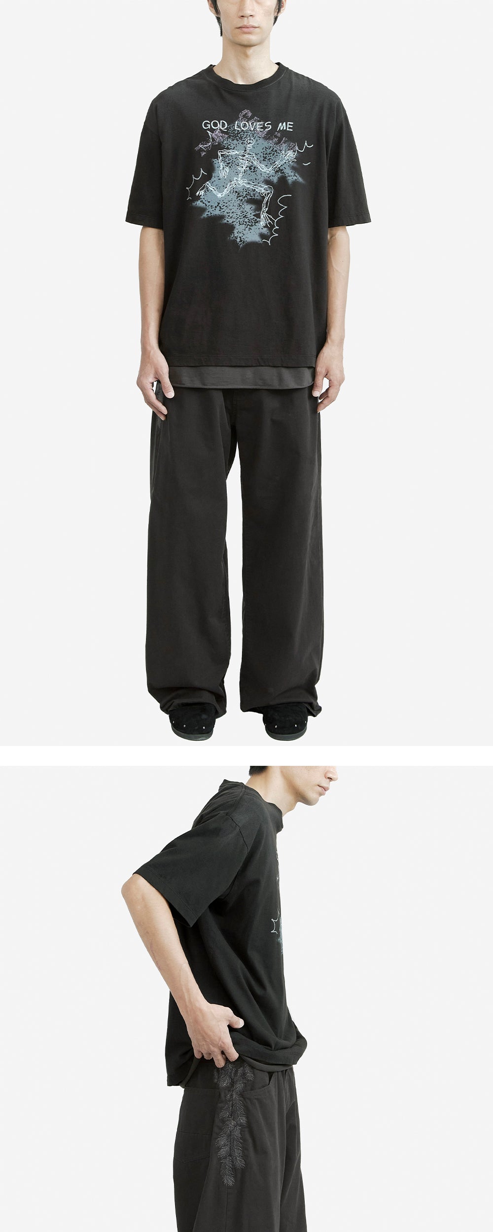 Polyteru - 1011 Feather Gosima Pants (Deep Charcoal) product image 3 | TRAB K-Fashion Australia